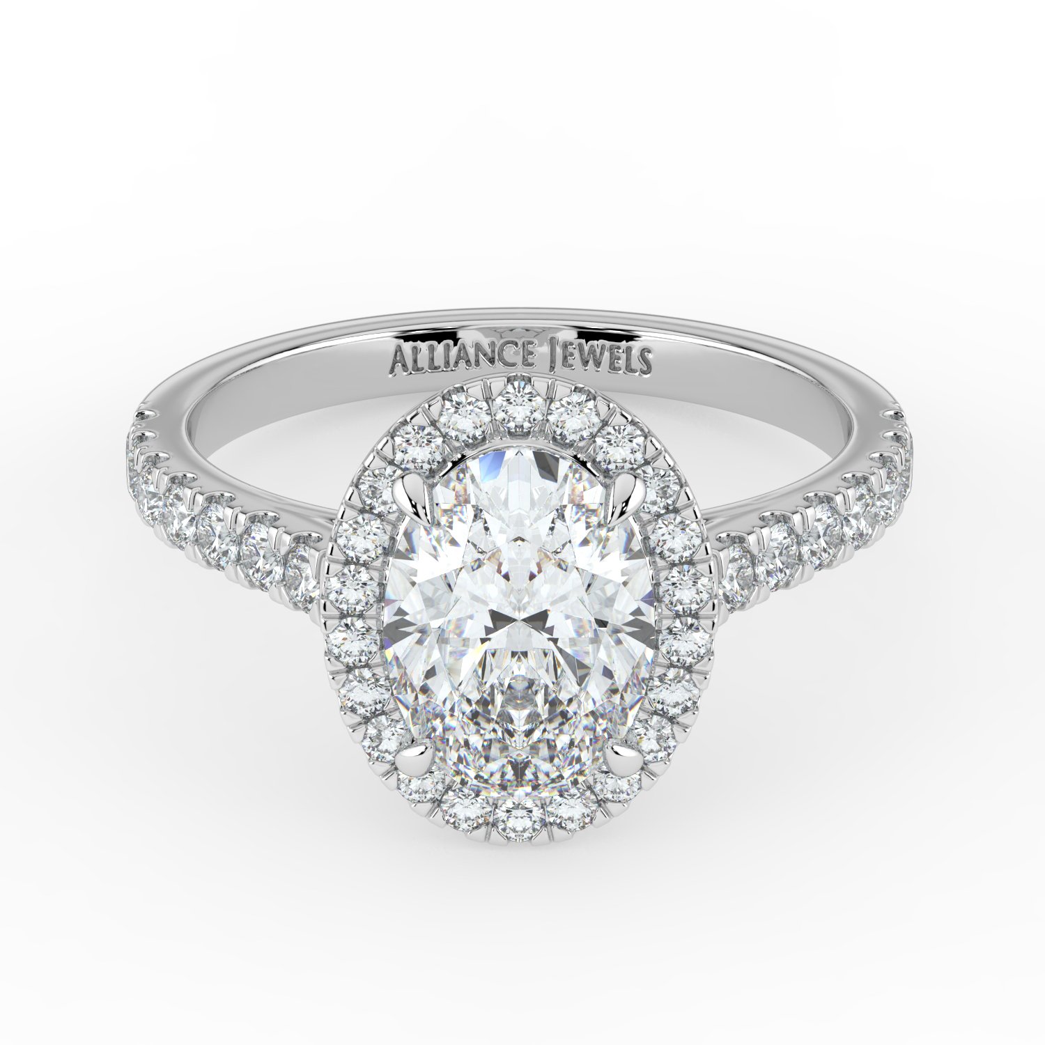 Oval Classic Halo Engagement Ring