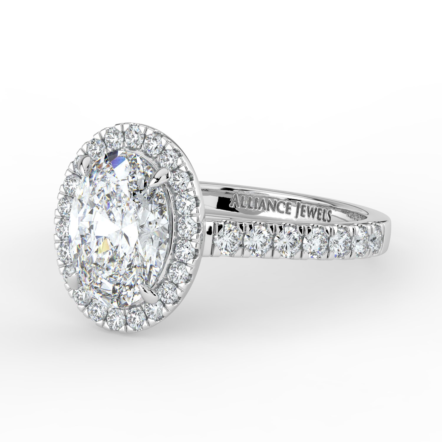 Oval Classic Halo Engagement Ring