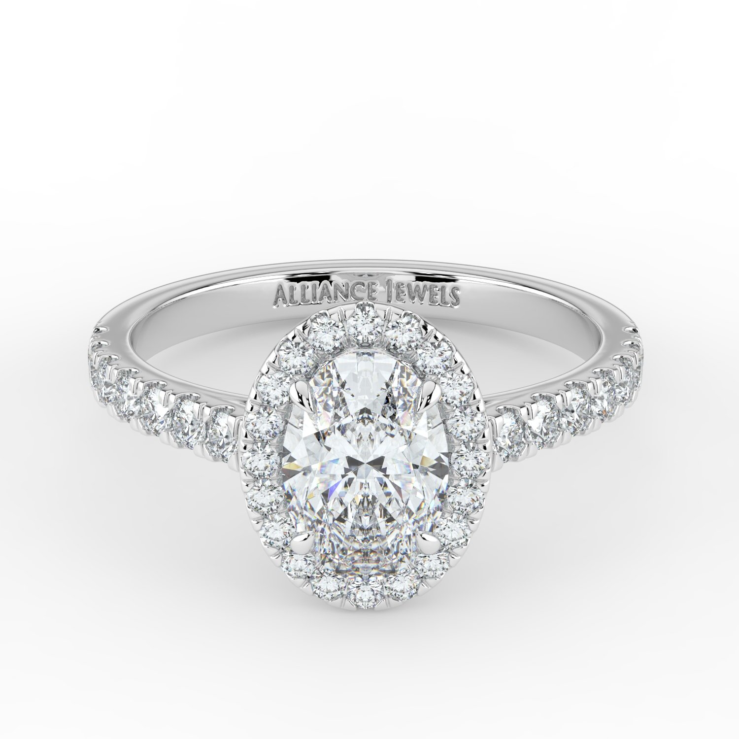 Oval Classic Halo Engagement Ring