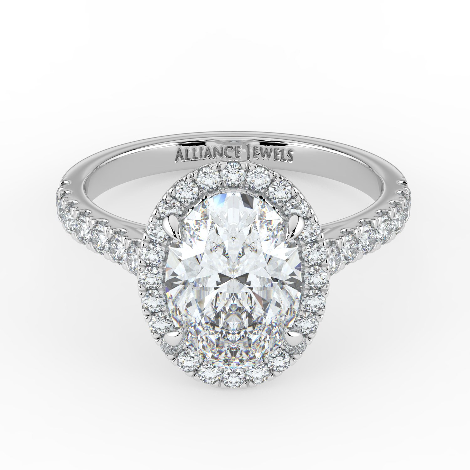 Oval Classic Halo Engagement Ring