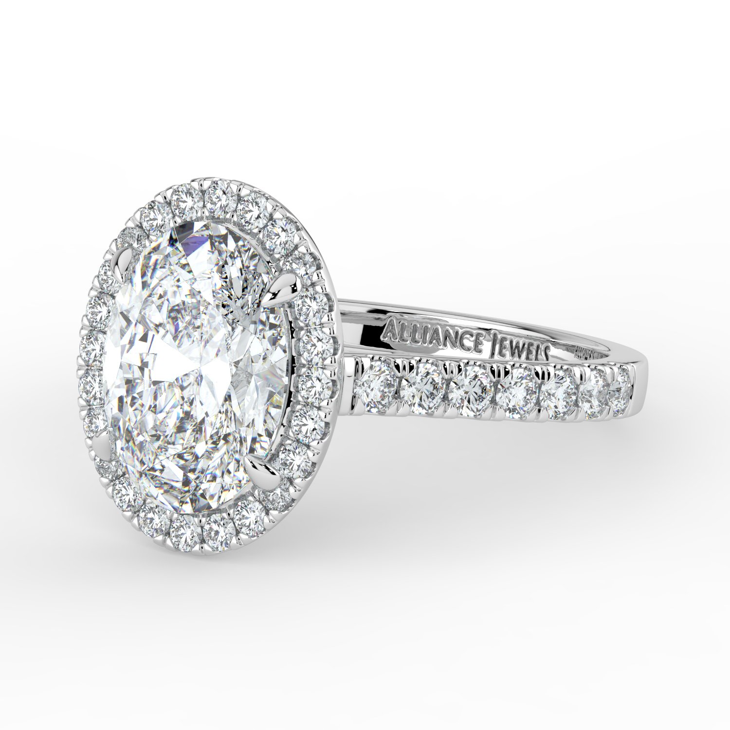 Oval Classic Halo Engagement Ring