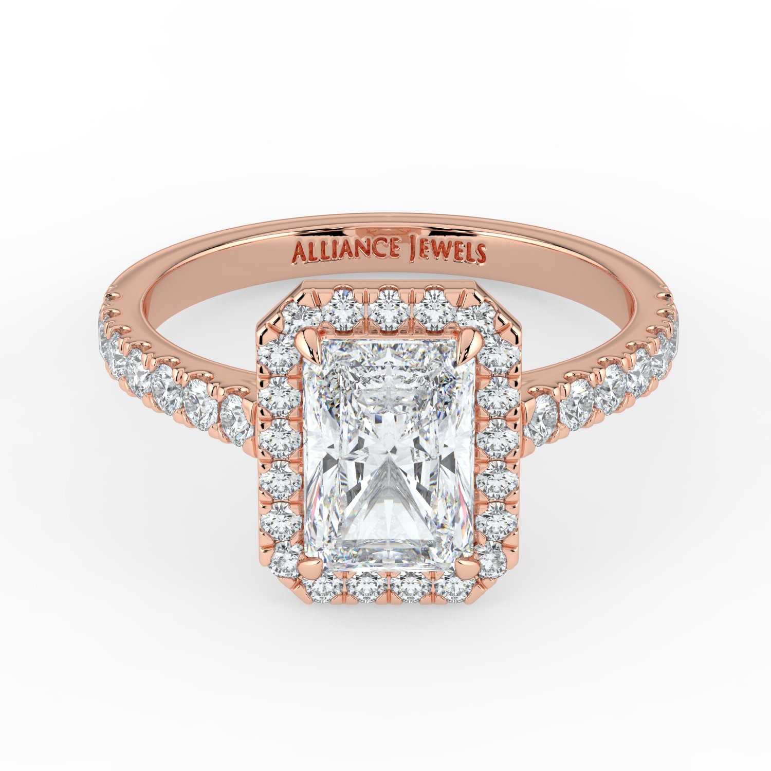 Radiant Classic Halo Engagement Ring