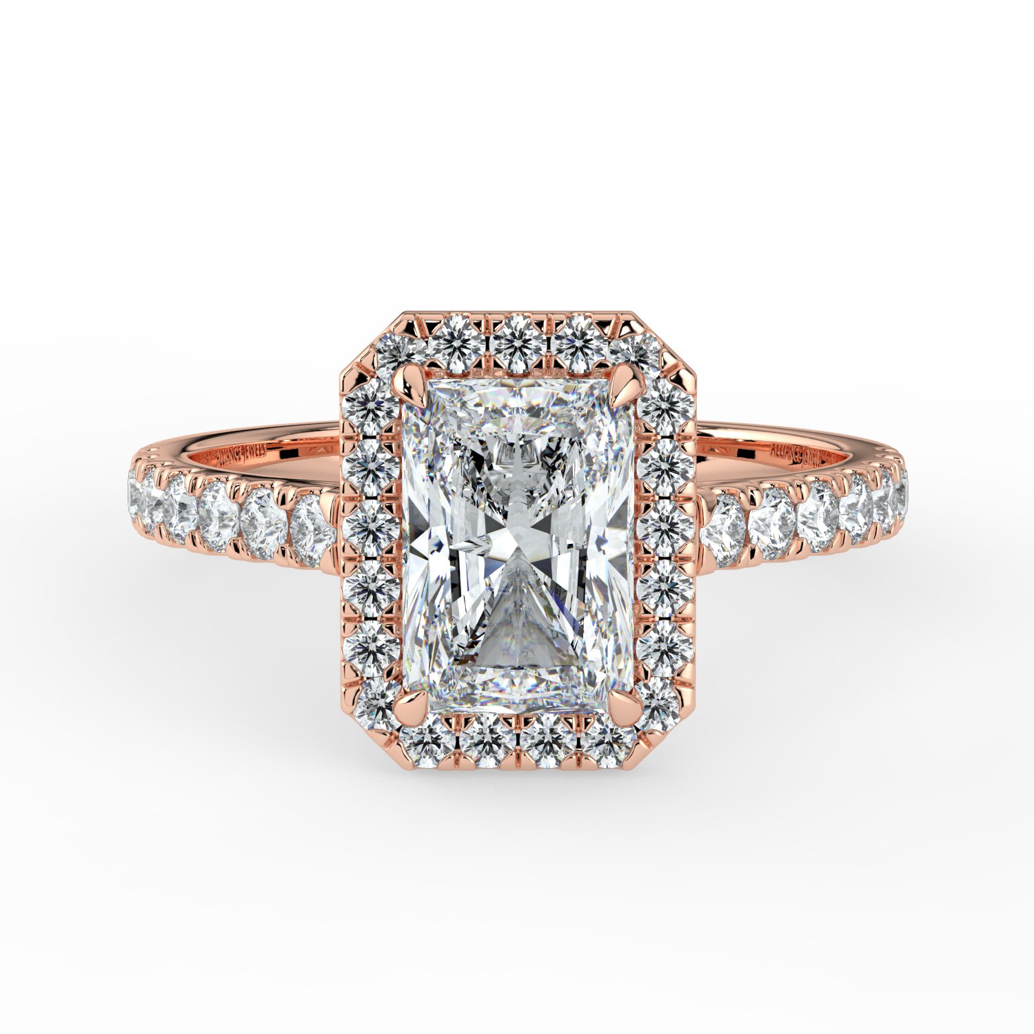 Radiant Classic Halo Engagement Ring