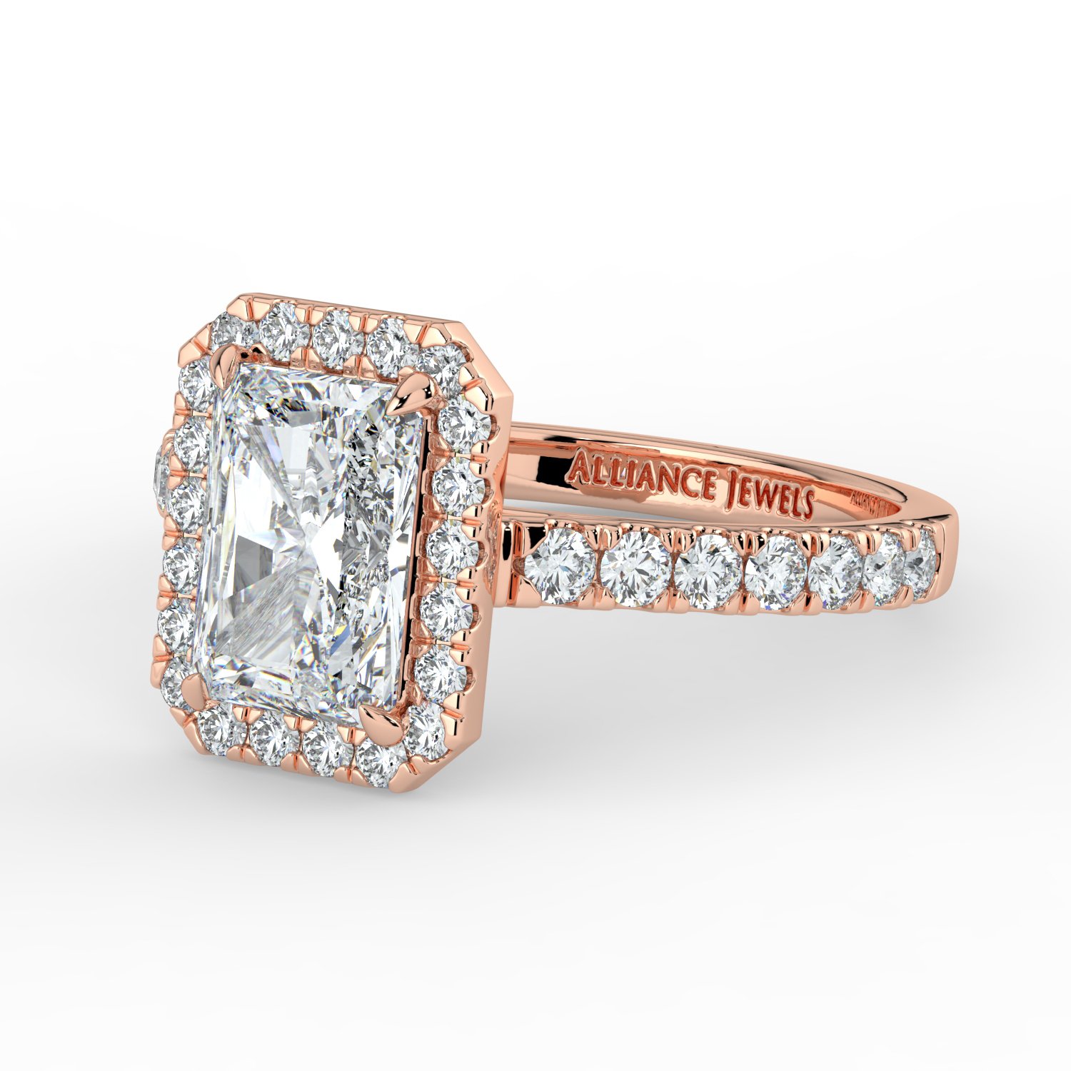 Radiant Classic Halo Engagement Ring