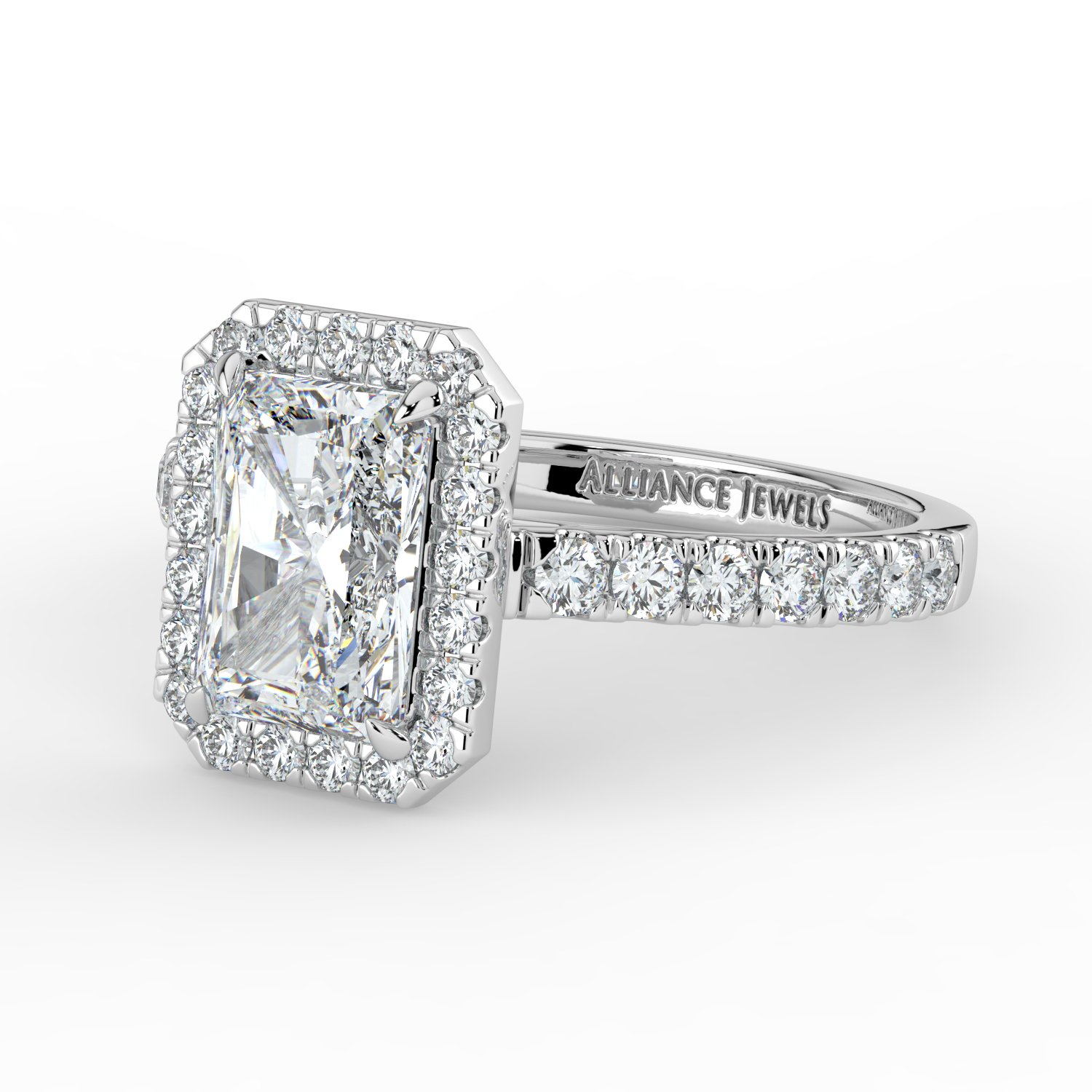 Radiant Classic Halo Engagement Ring