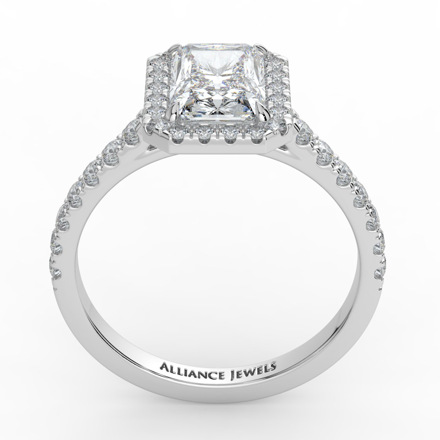 Radiant Classic Halo Engagement Ring