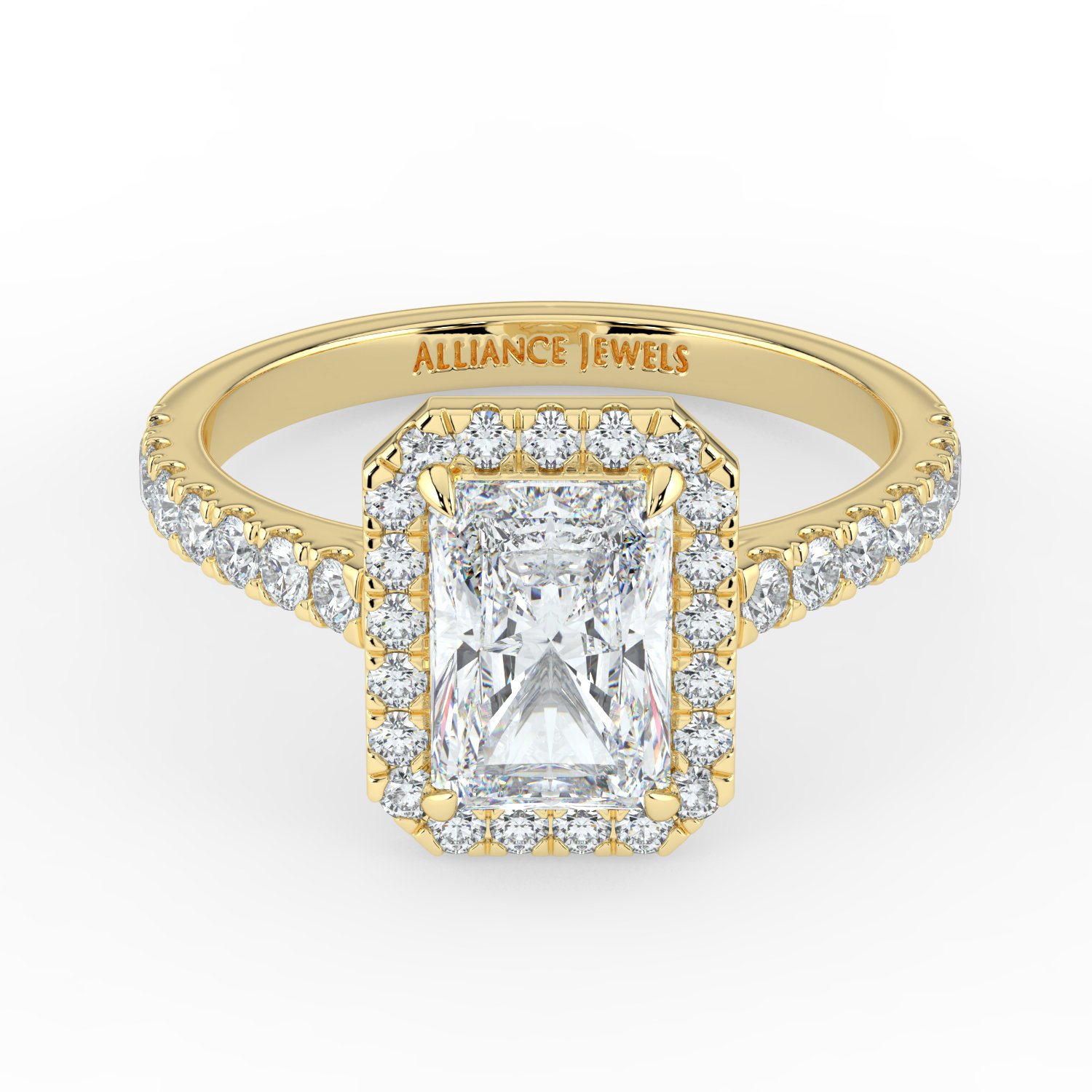 Radiant Classic Halo Engagement Ring