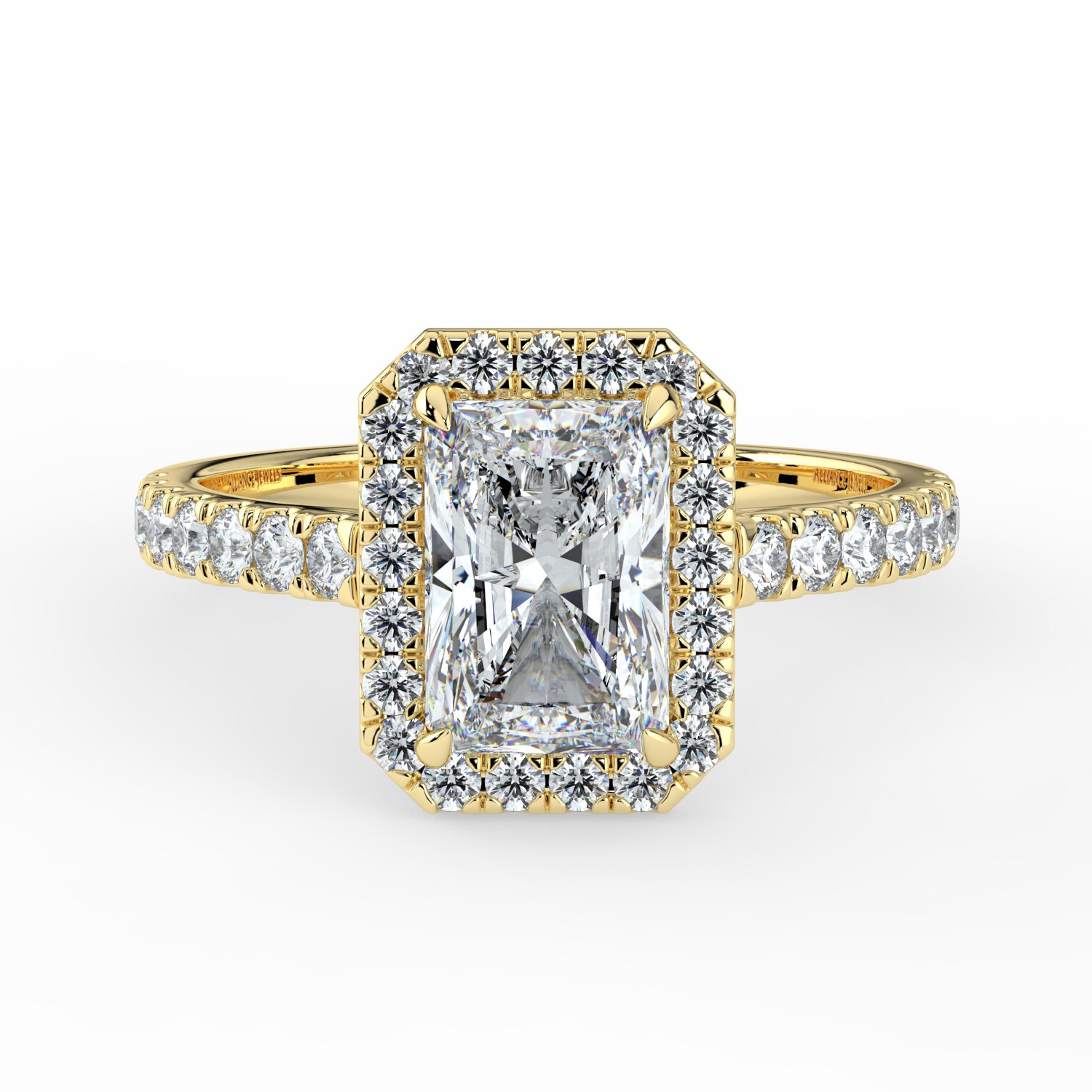 Radiant Classic Halo Engagement Ring