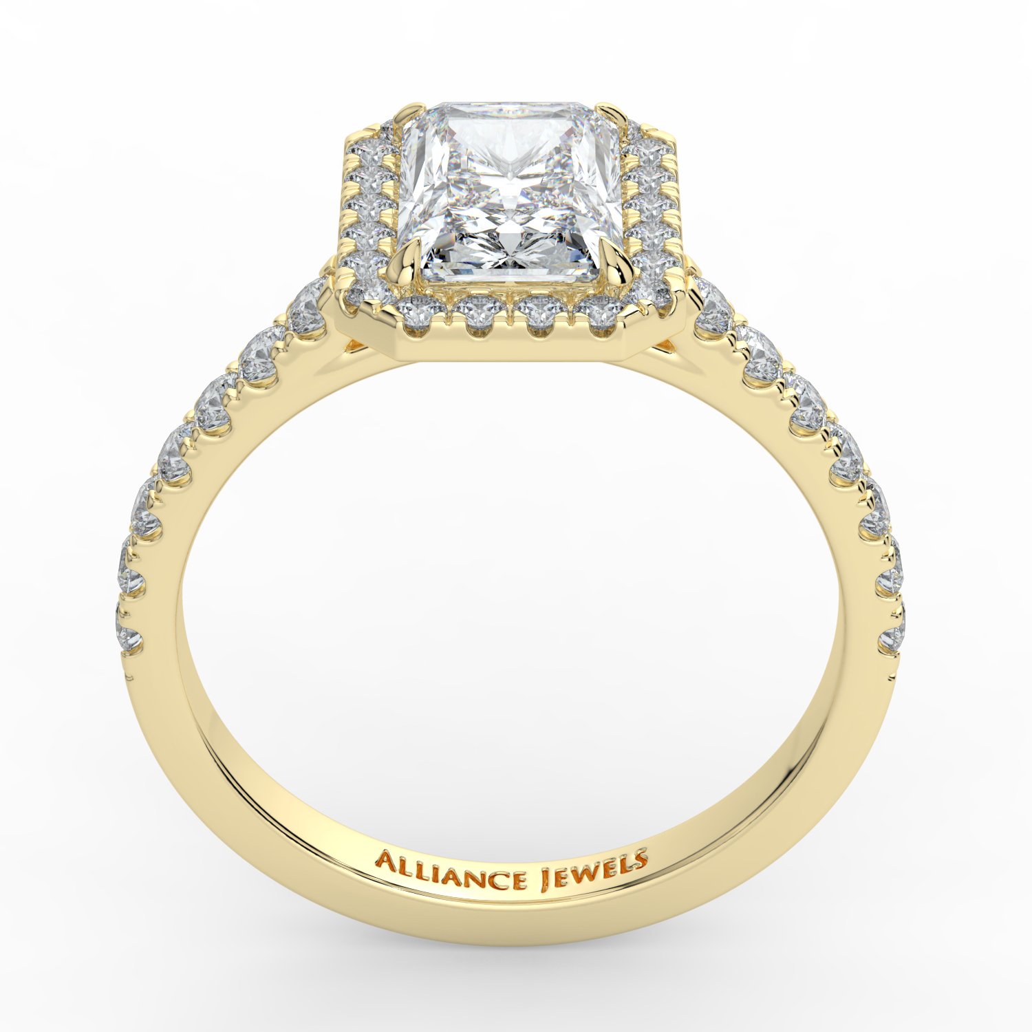 Radiant Classic Halo Engagement Ring