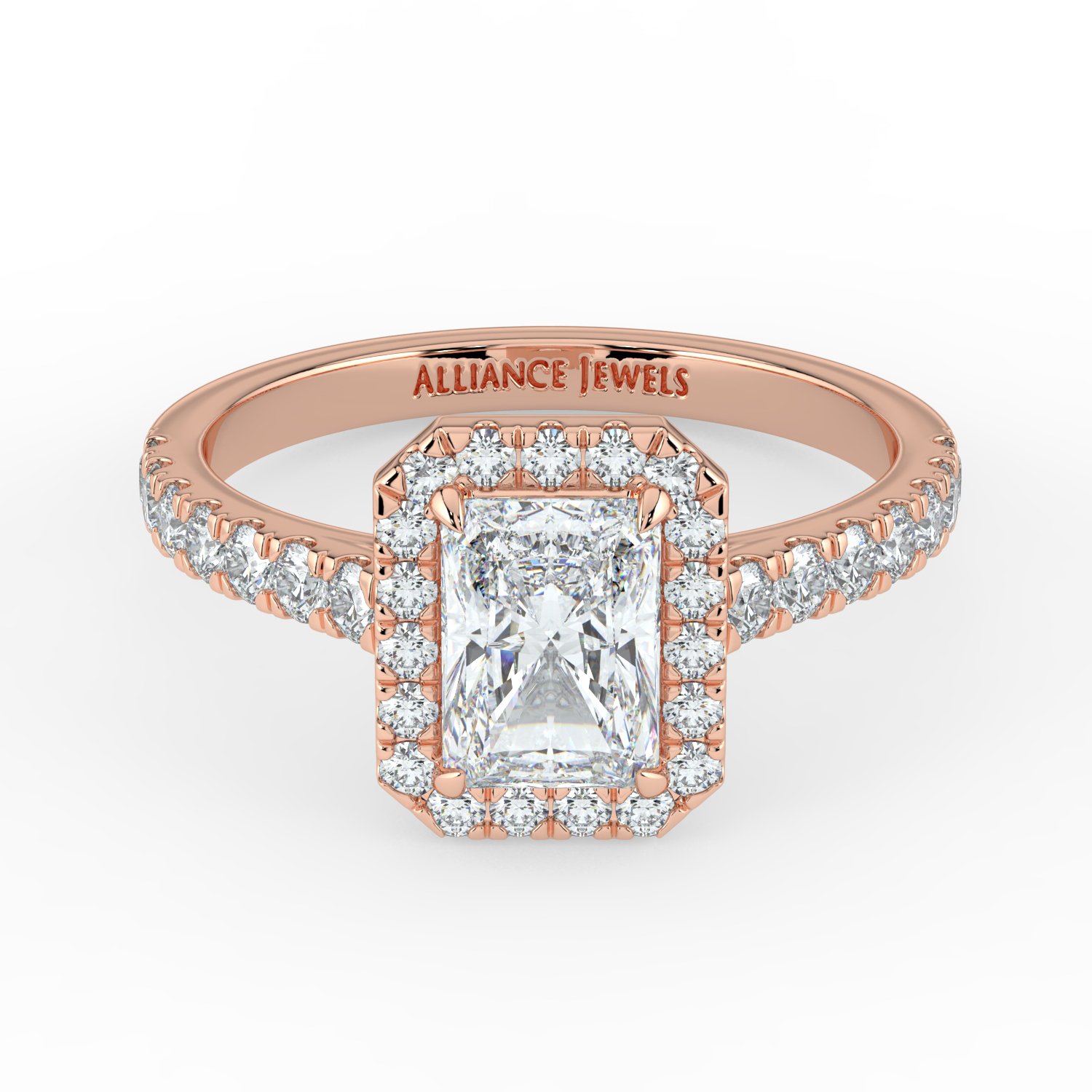 Radiant Classic Halo Engagement Ring