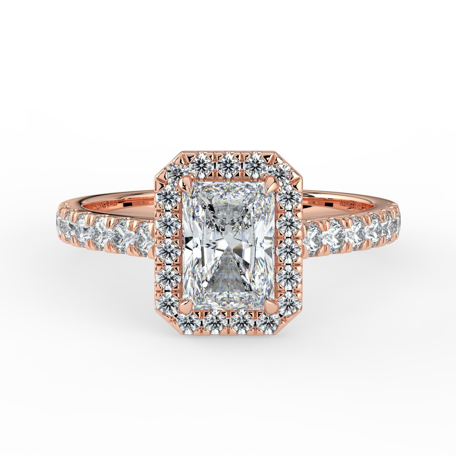 Radiant Classic Halo Engagement Ring