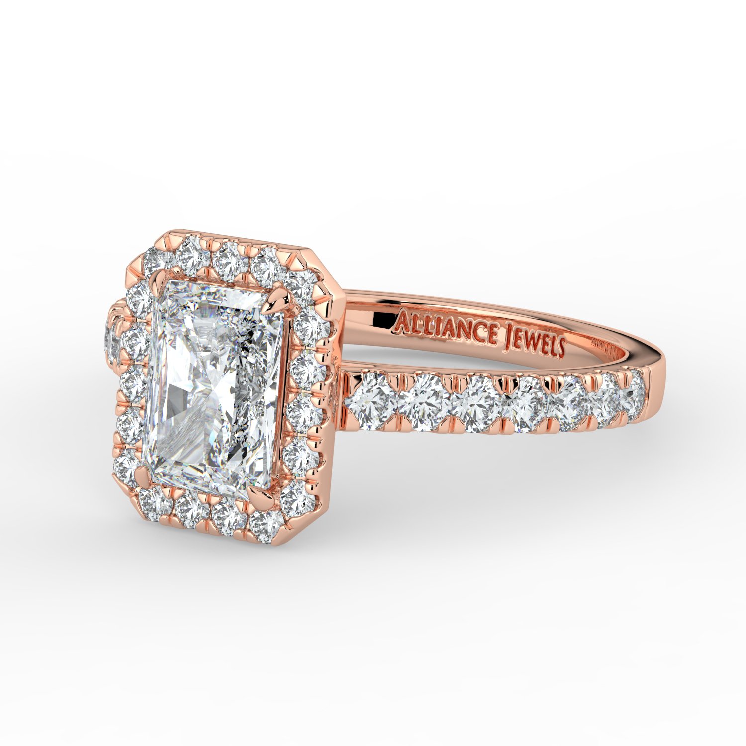 Radiant Classic Halo Engagement Ring