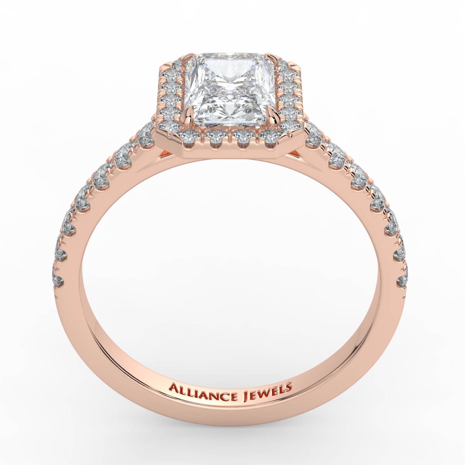 Radiant Classic Halo Engagement Ring