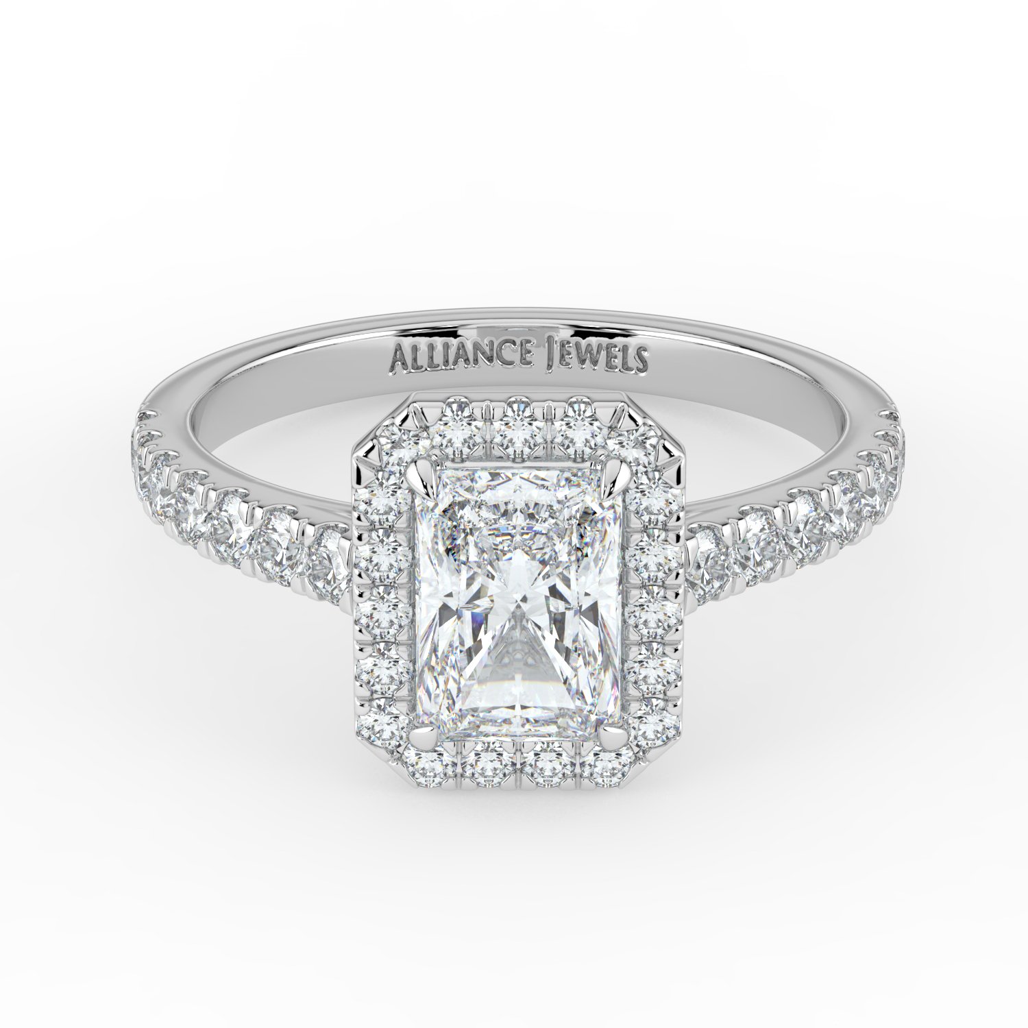 Radiant Classic Halo Engagement Ring