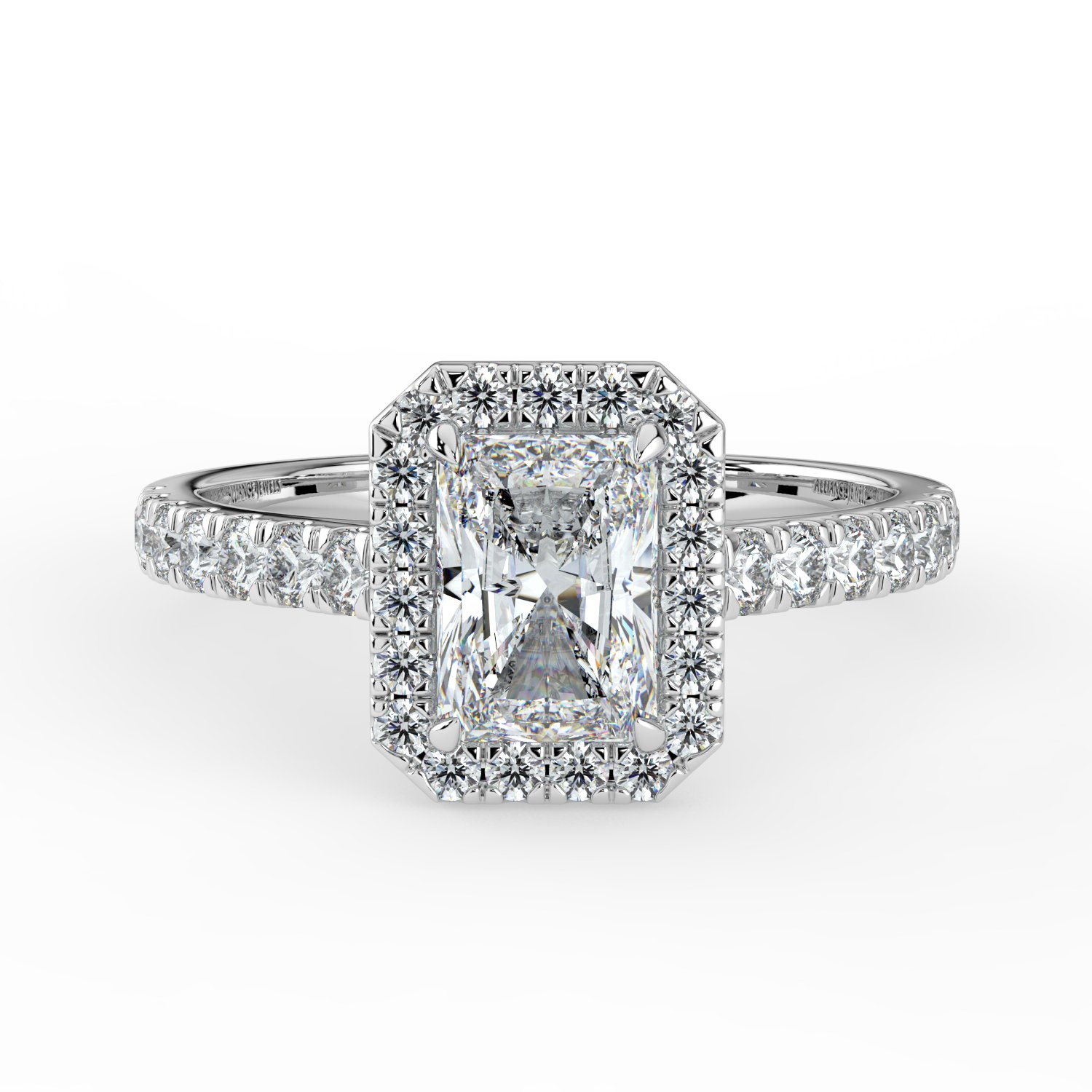 Radiant Classic Halo Engagement Ring