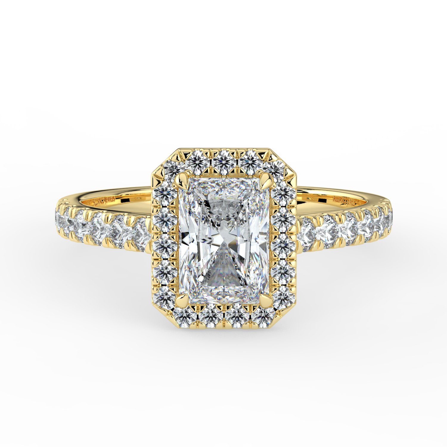 Radiant Classic Halo Engagement Ring