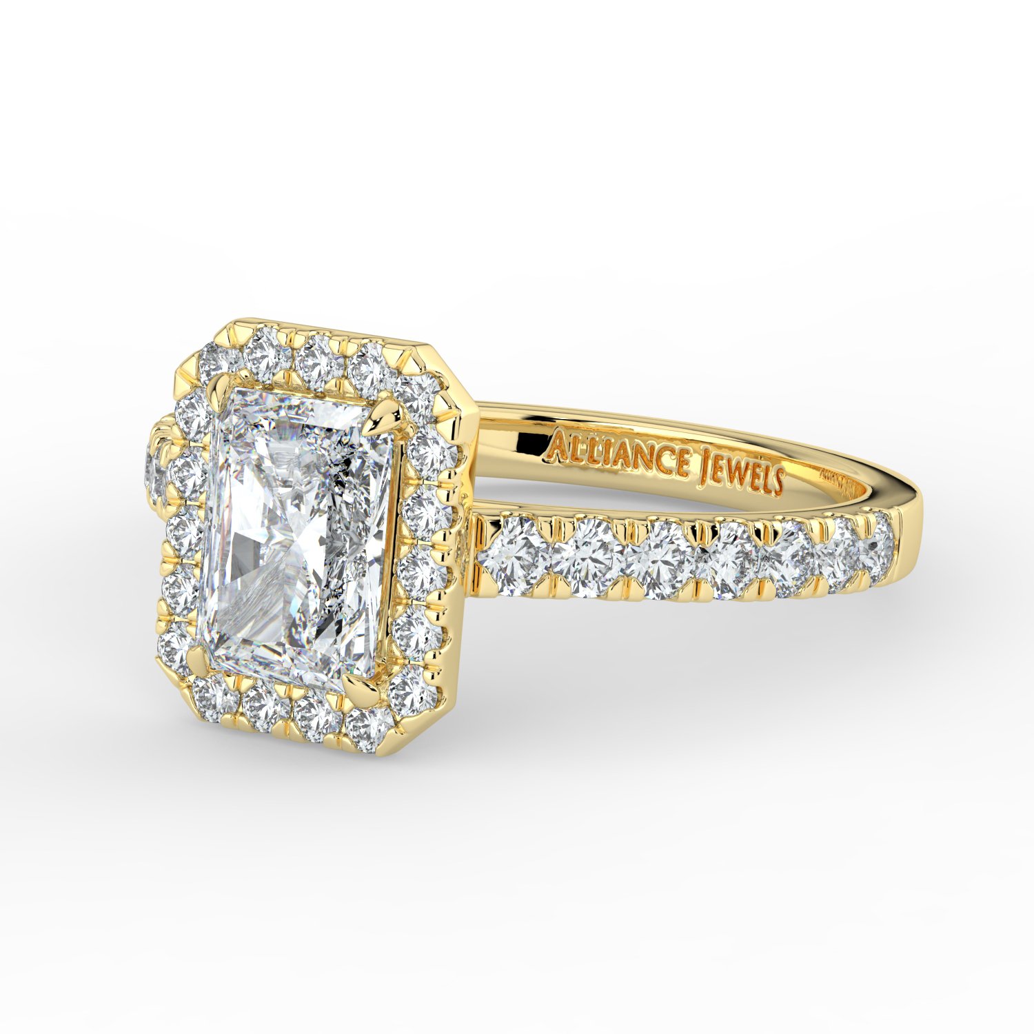 Radiant Classic Halo Engagement Ring