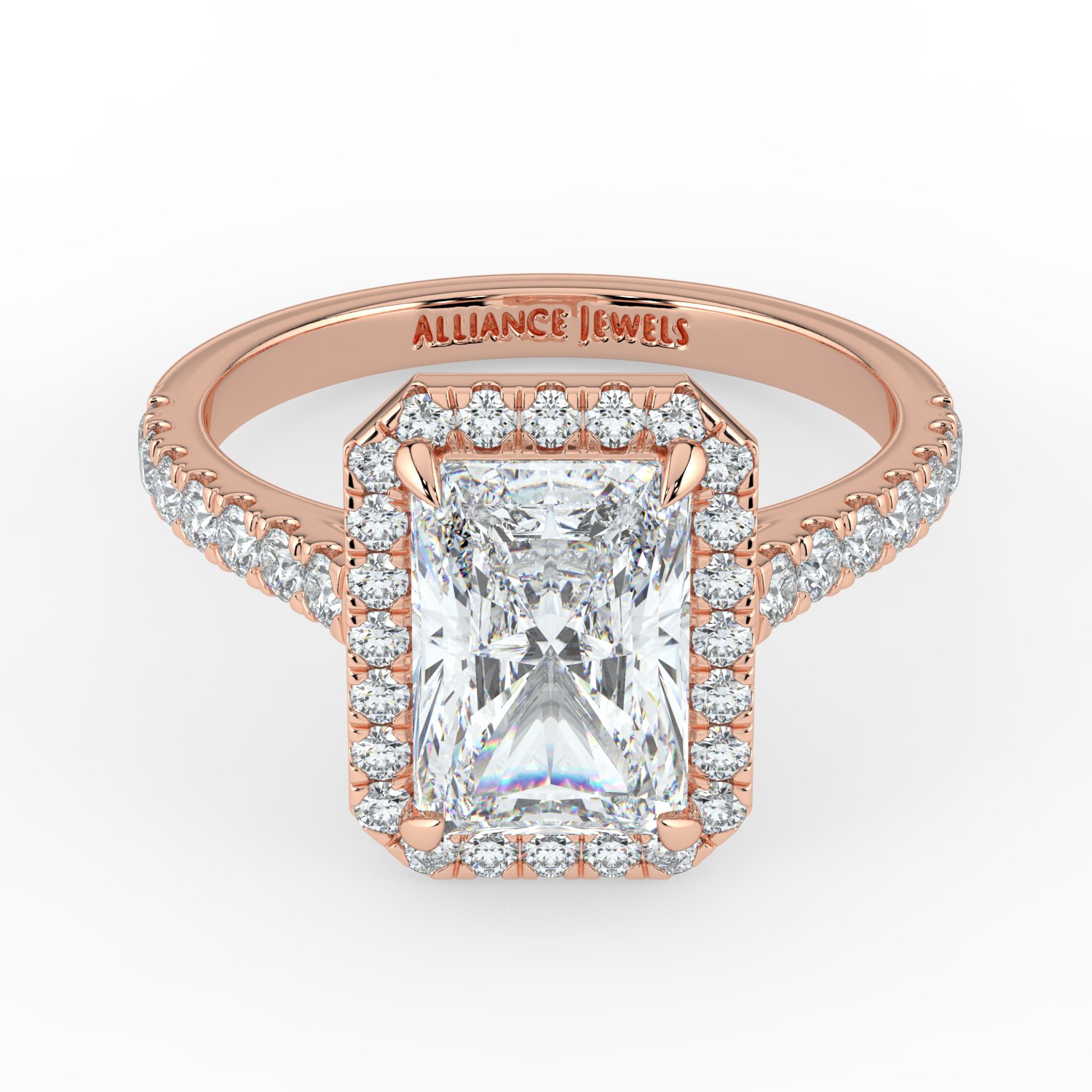 Radiant Classic Halo Engagement Ring