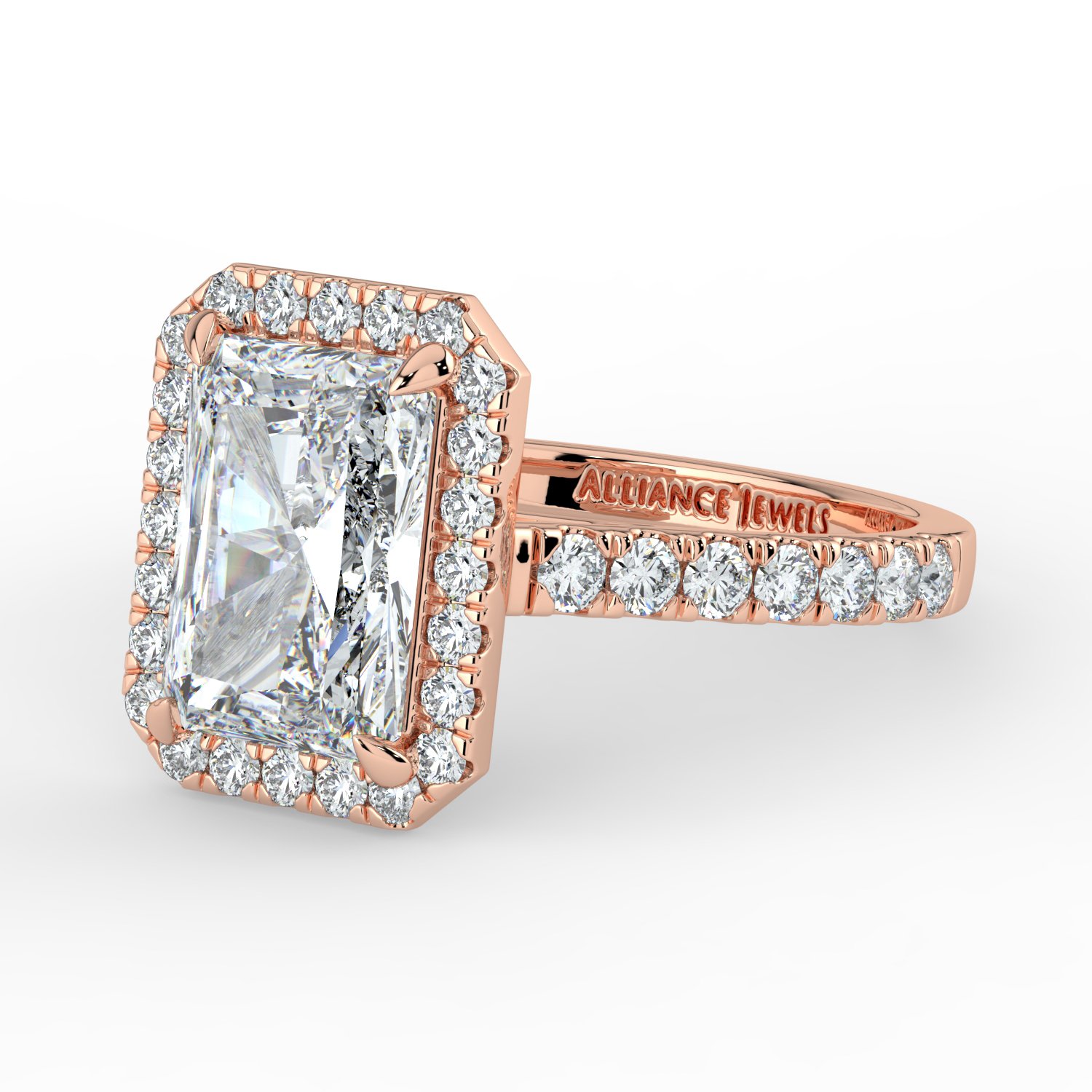 Radiant Classic Halo Engagement Ring