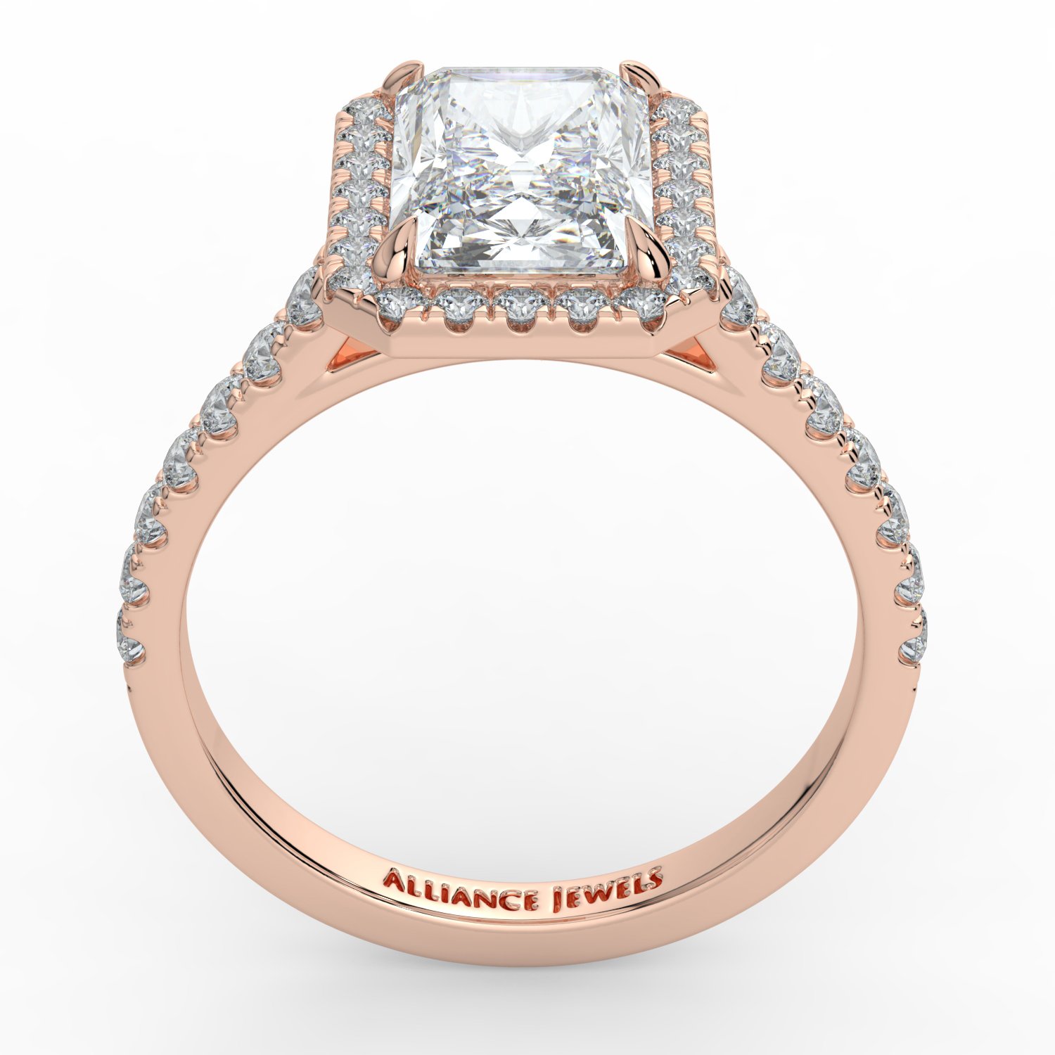 Radiant Classic Halo Engagement Ring