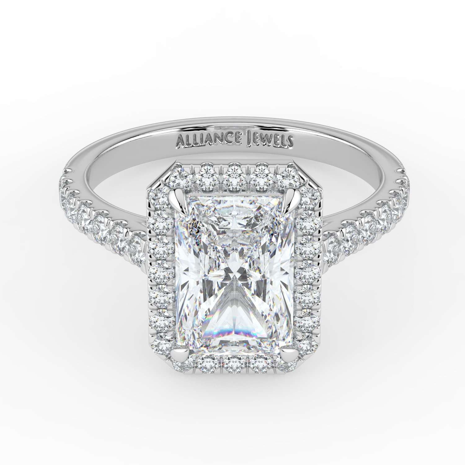 Radiant Classic Halo Engagement Ring