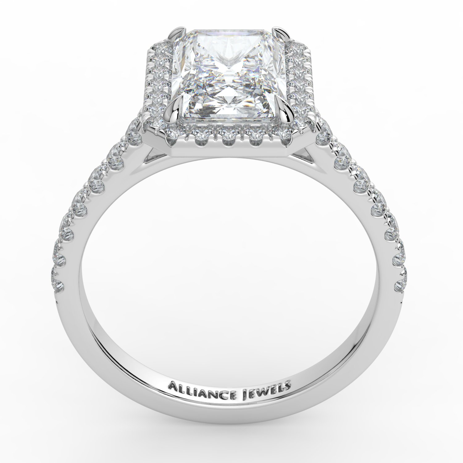 Radiant Classic Halo Engagement Ring