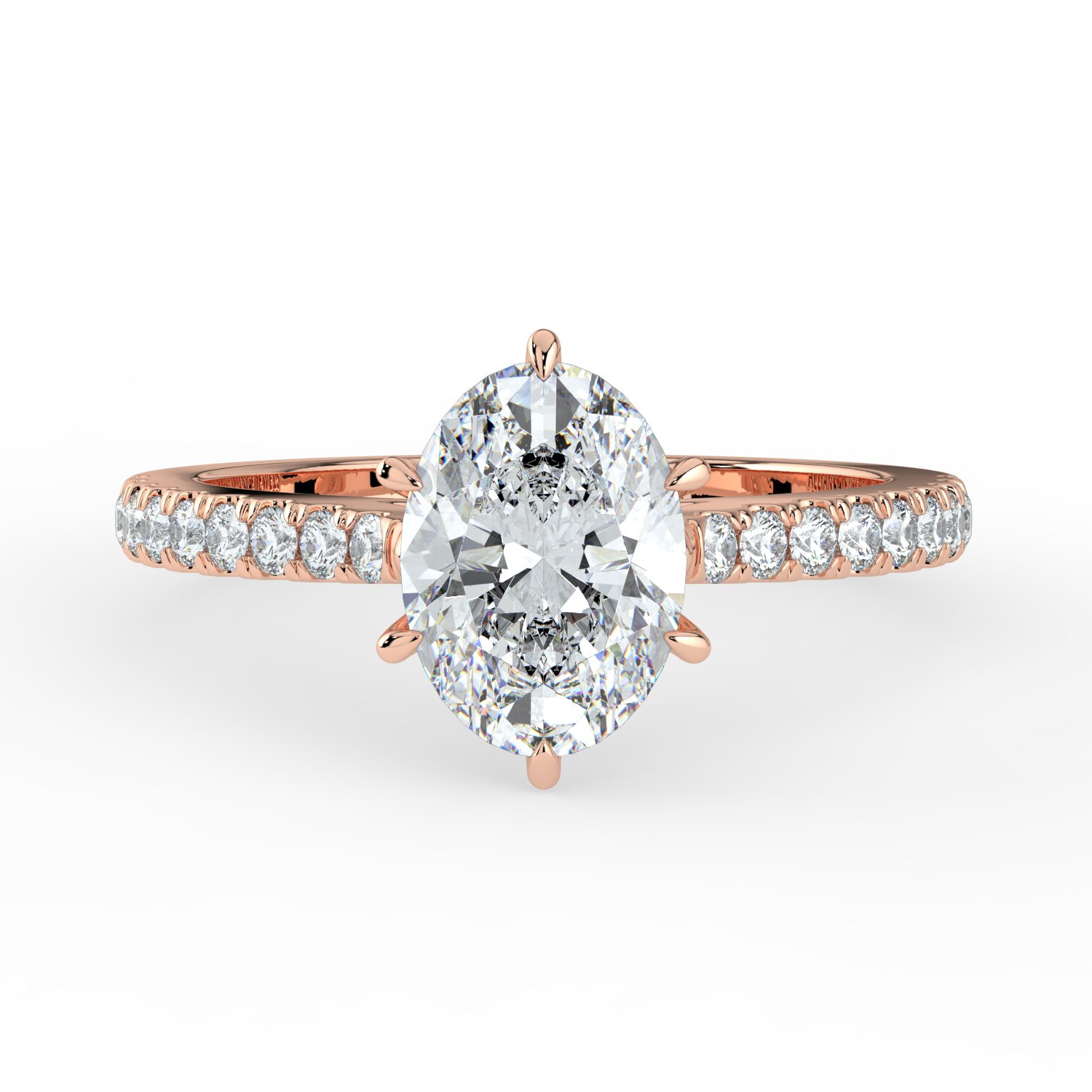 6 Prong Oval Tulip Engagement Ring