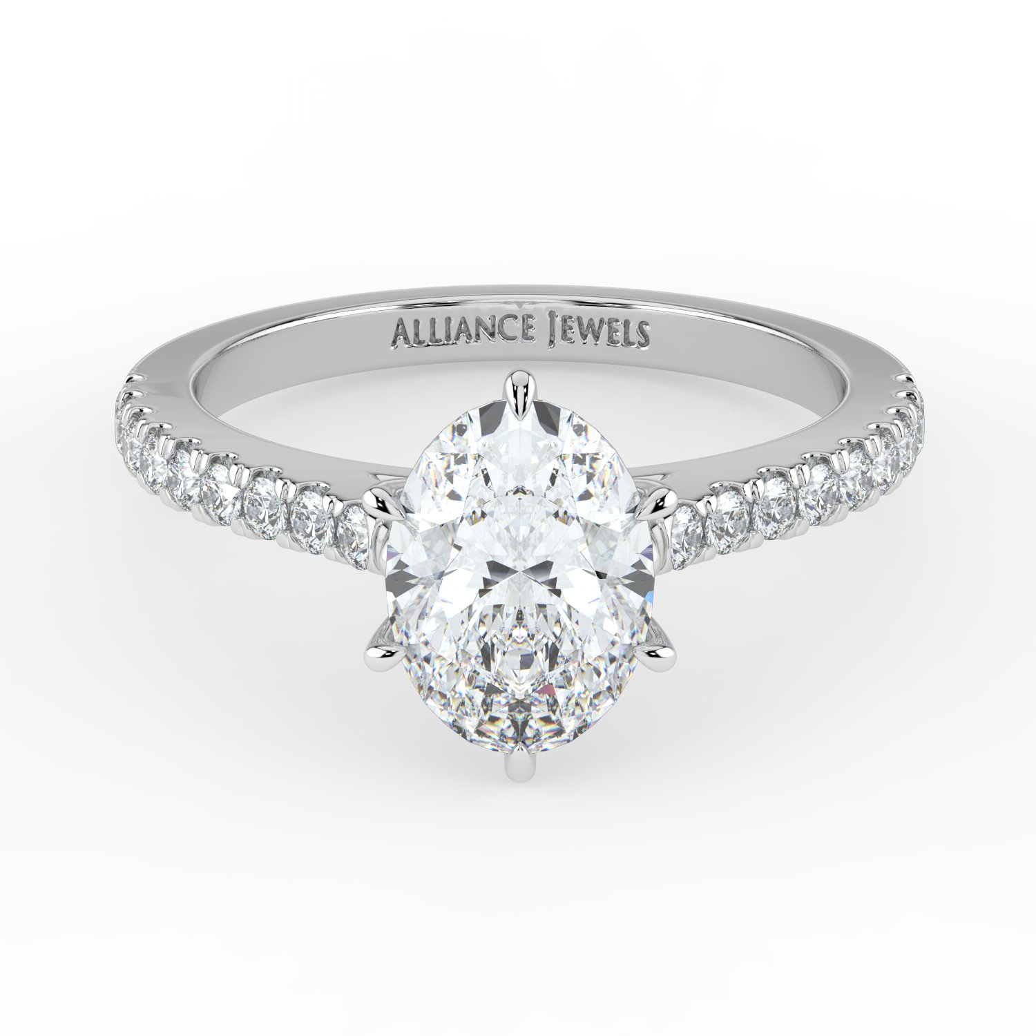 6 Prong Oval Tulip Engagement Ring