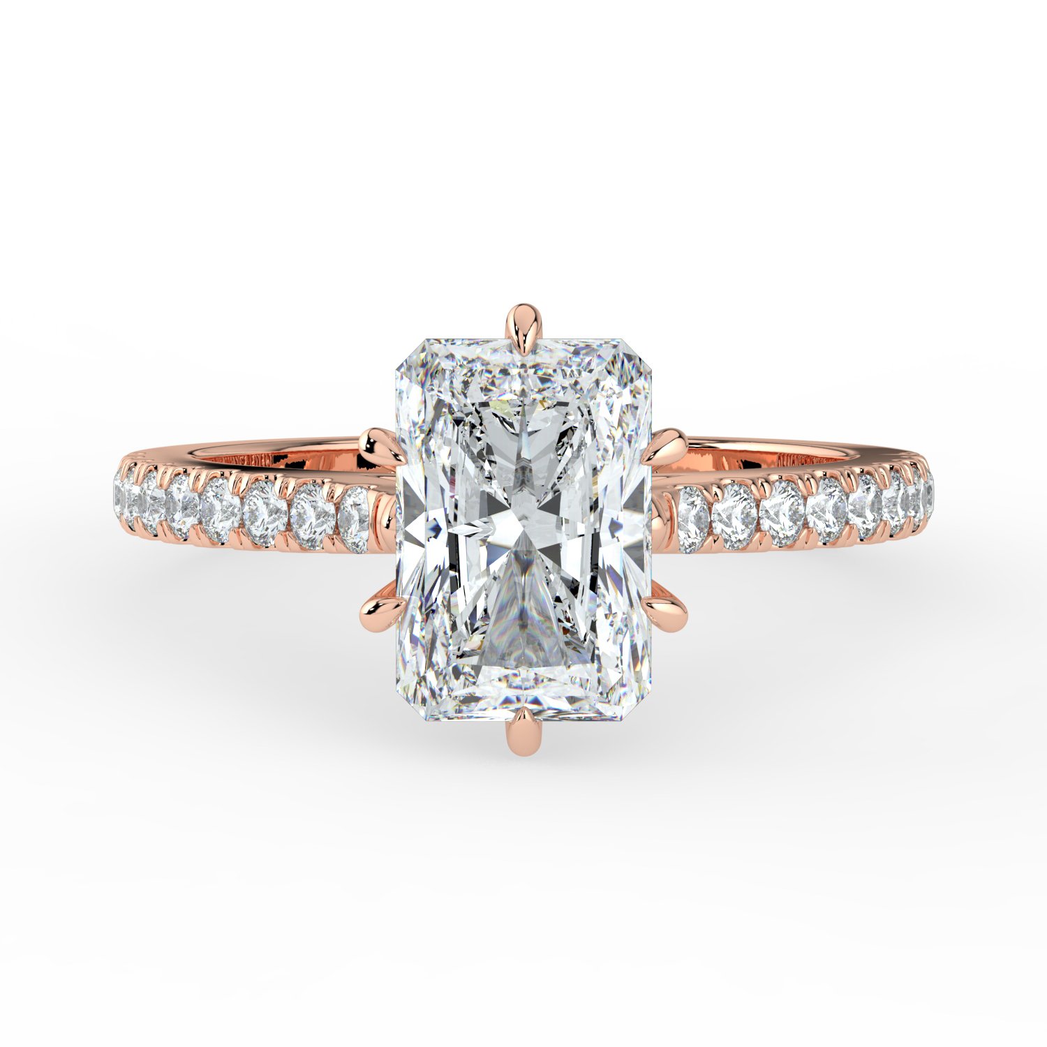 6 Prong Radiant Tulip Engagement Ring