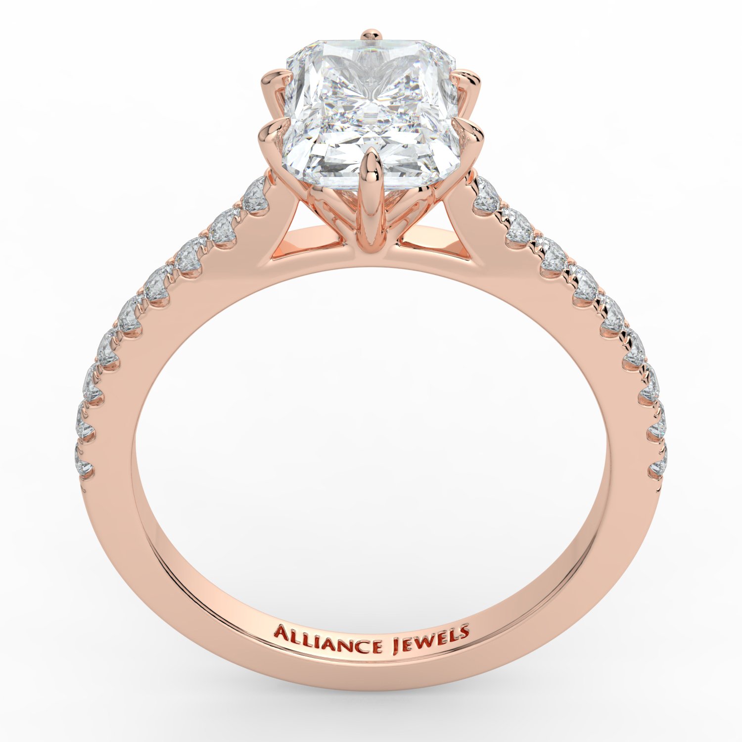 6 Prong Radiant Tulip Engagement Ring