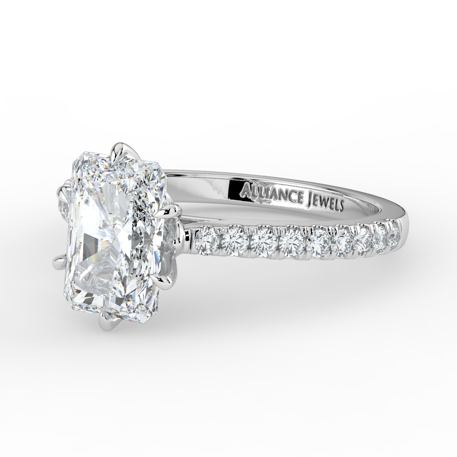 6 Prong Radiant Tulip Engagement Ring