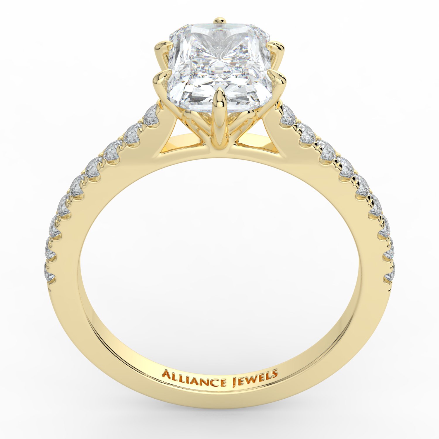 6 Prong Radiant Tulip Engagement Ring