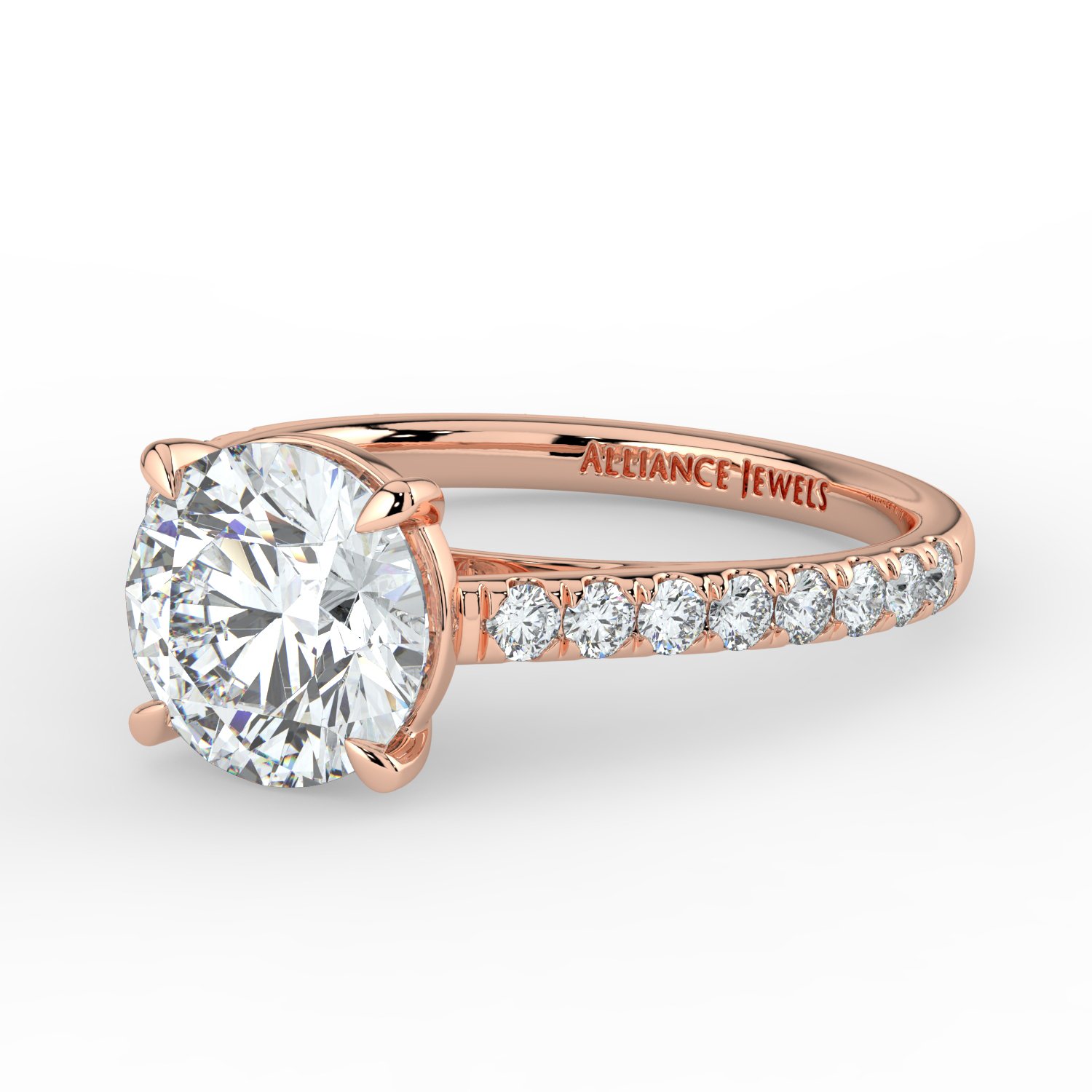 Round Cathedral Engagement Ring