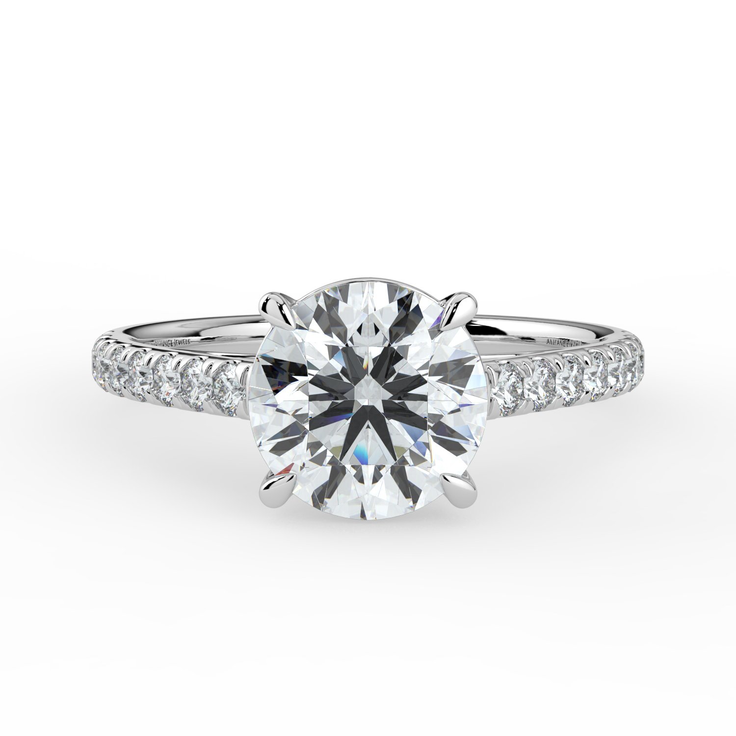 Round Cathedral Engagement Ring