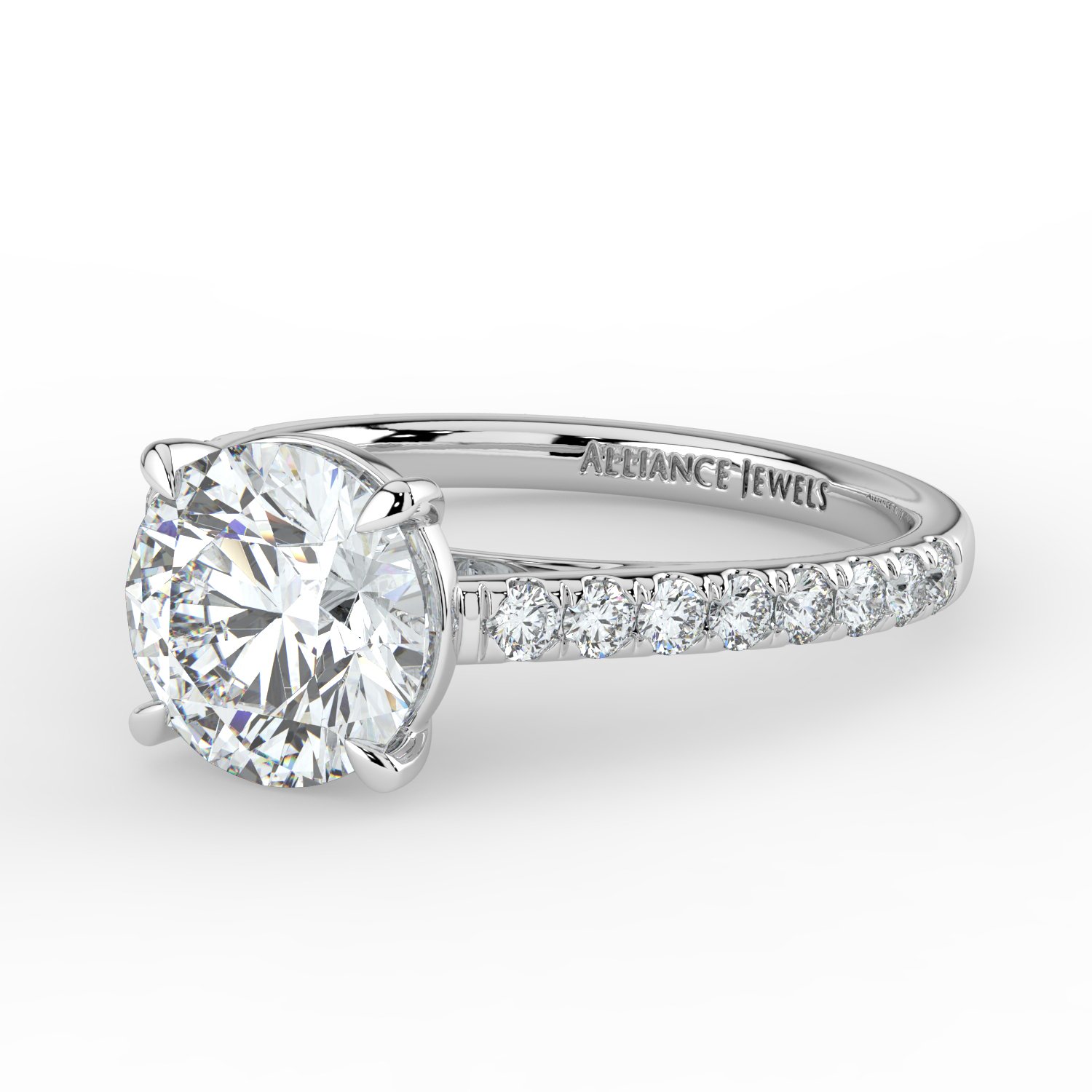 Round Cathedral Engagement Ring