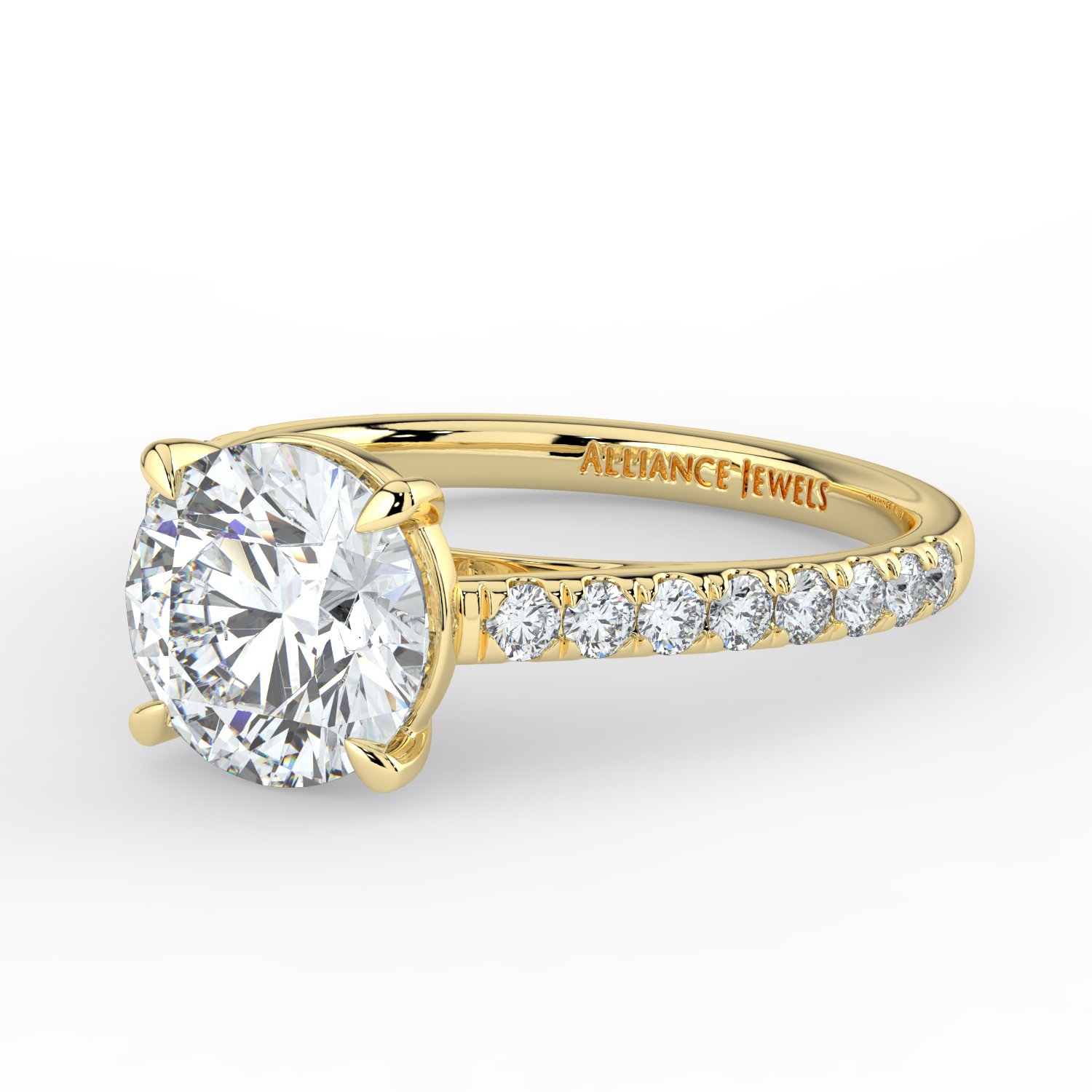 Round Cathedral Engagement Ring