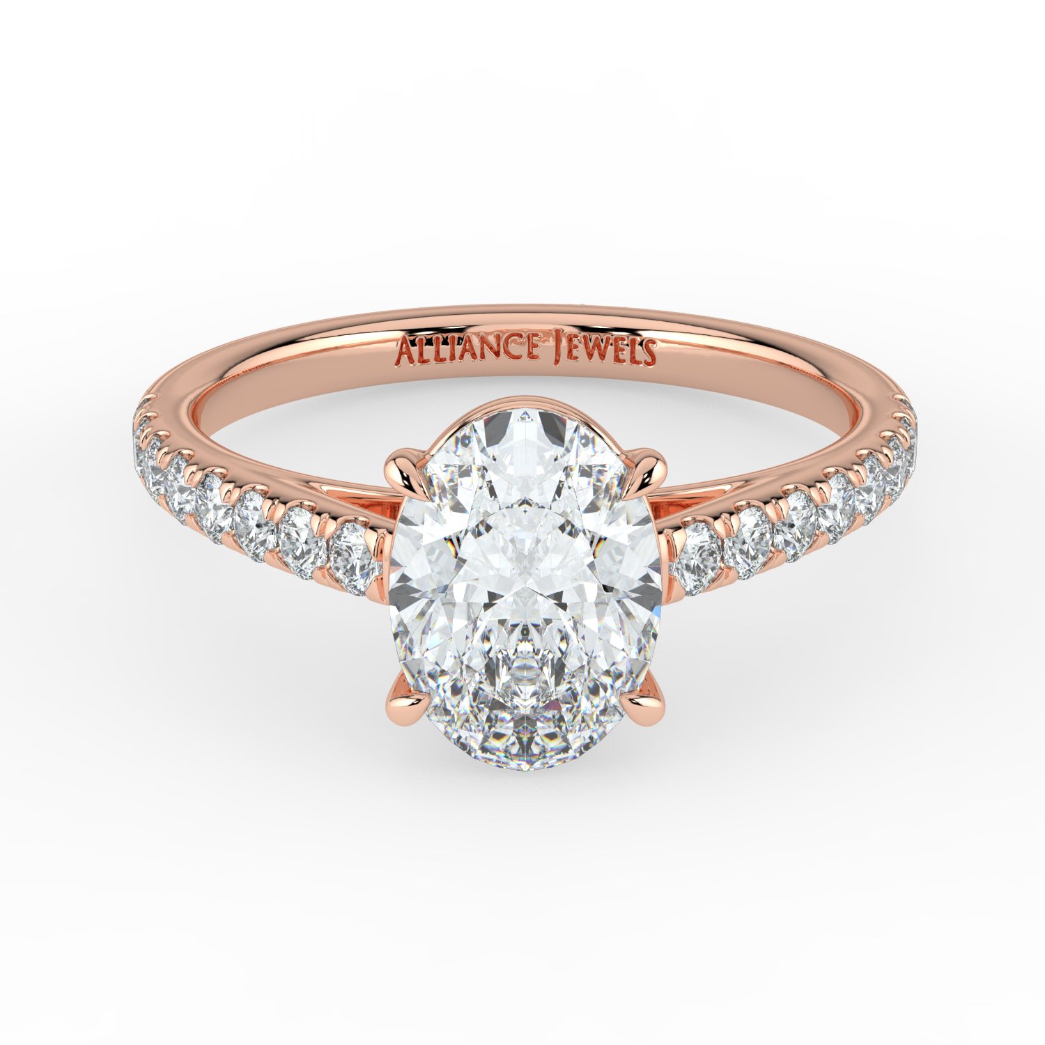 Oval Cathedral Engagement Ring