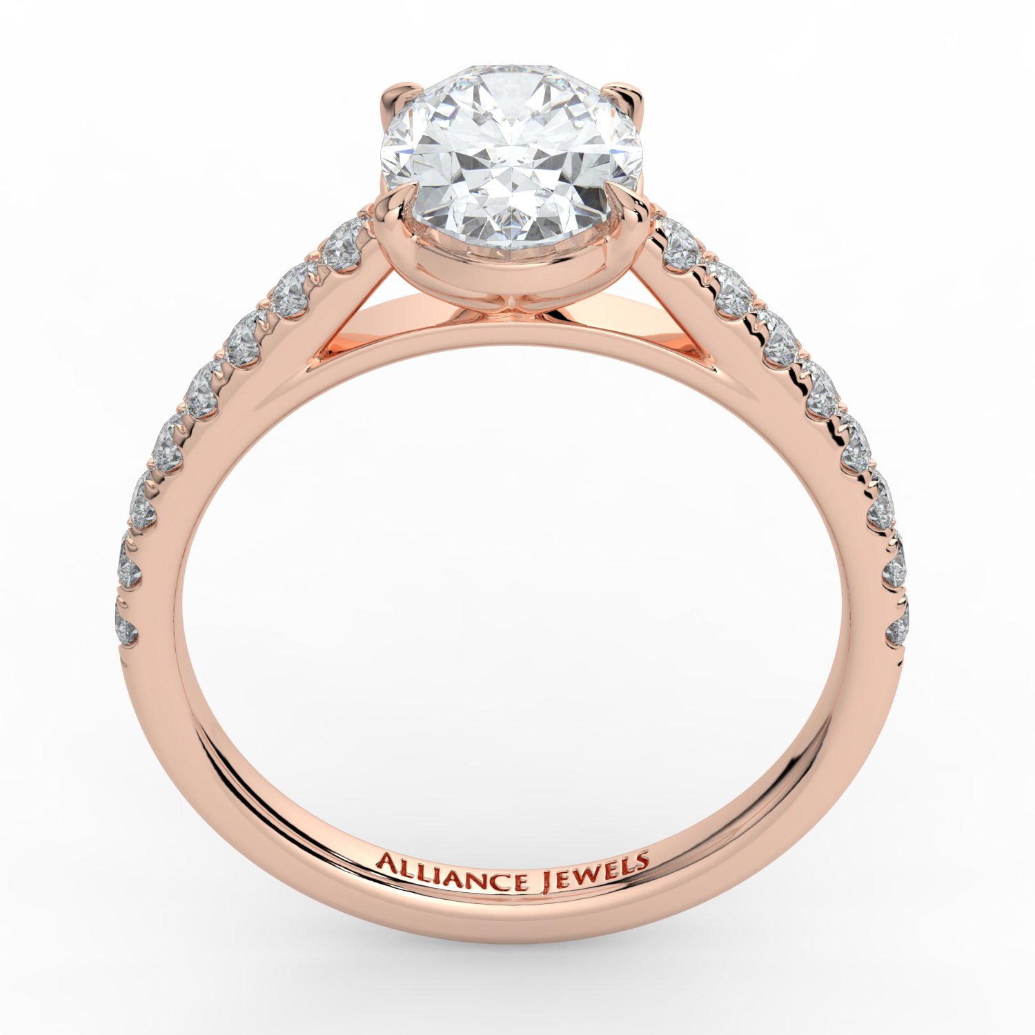 Oval Cathedral Engagement Ring