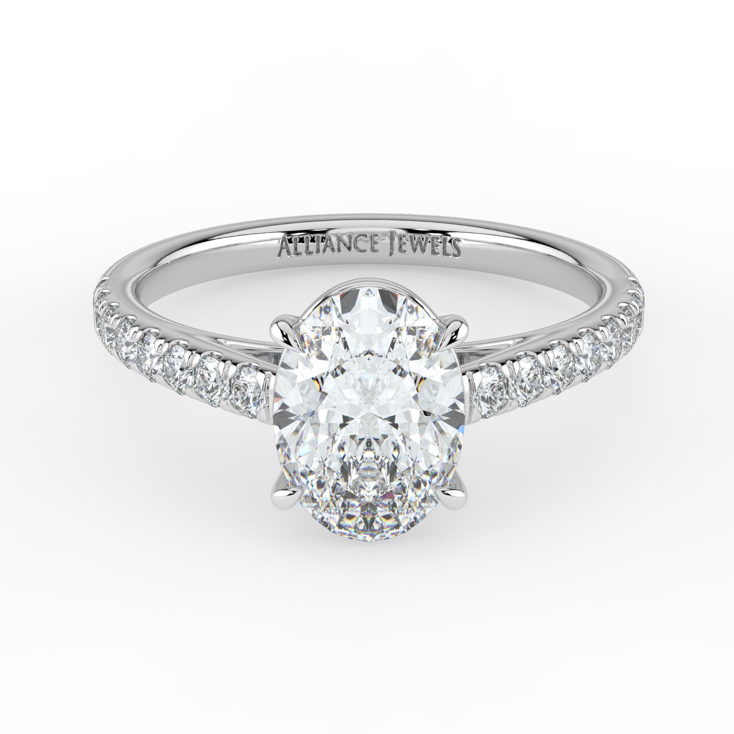 Oval Cathedral Engagement Ring