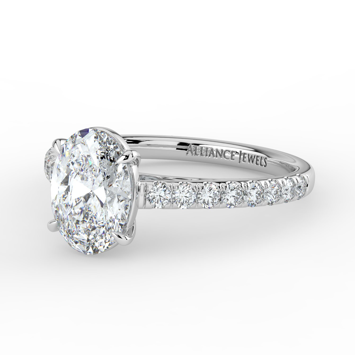 Oval Cathedral Engagement Ring