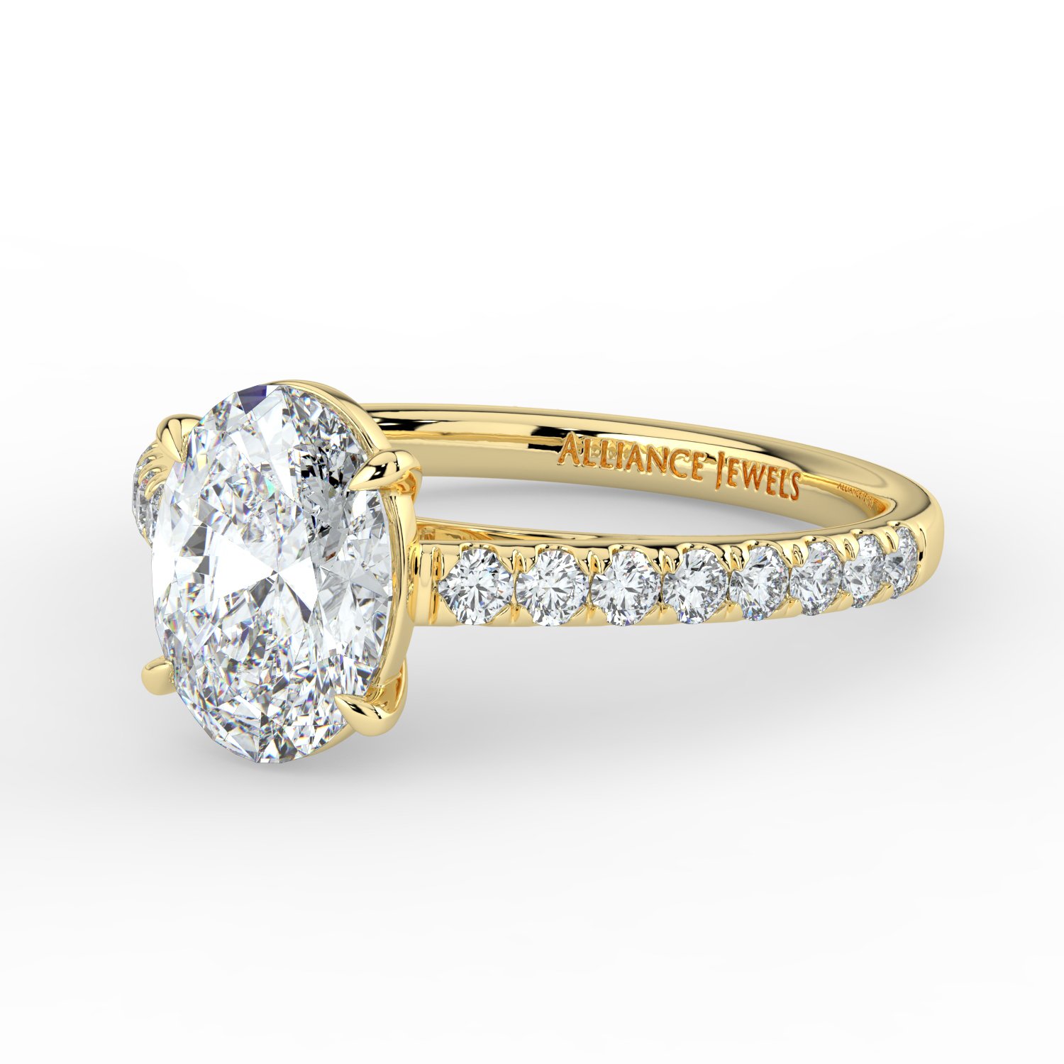 Oval Cathedral Engagement Ring