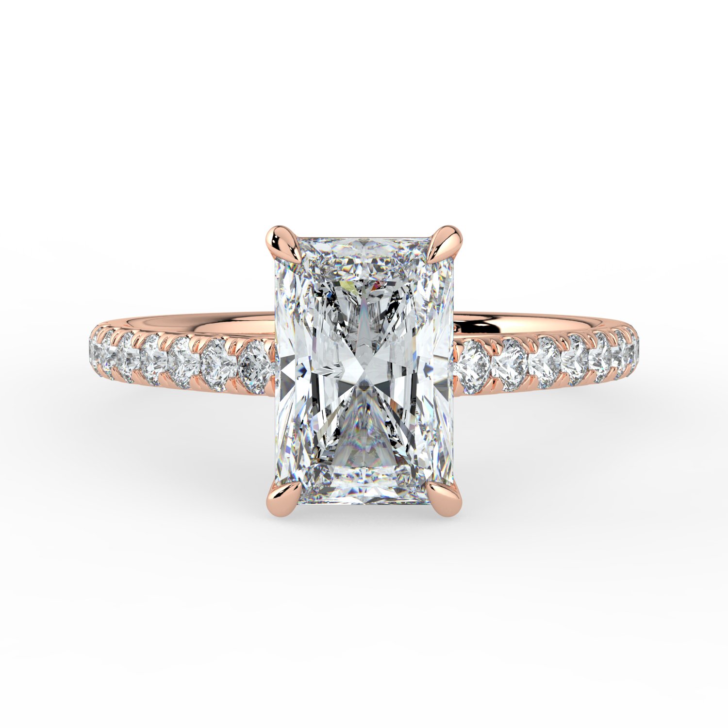 Radiant Cathedral Engagement Ring