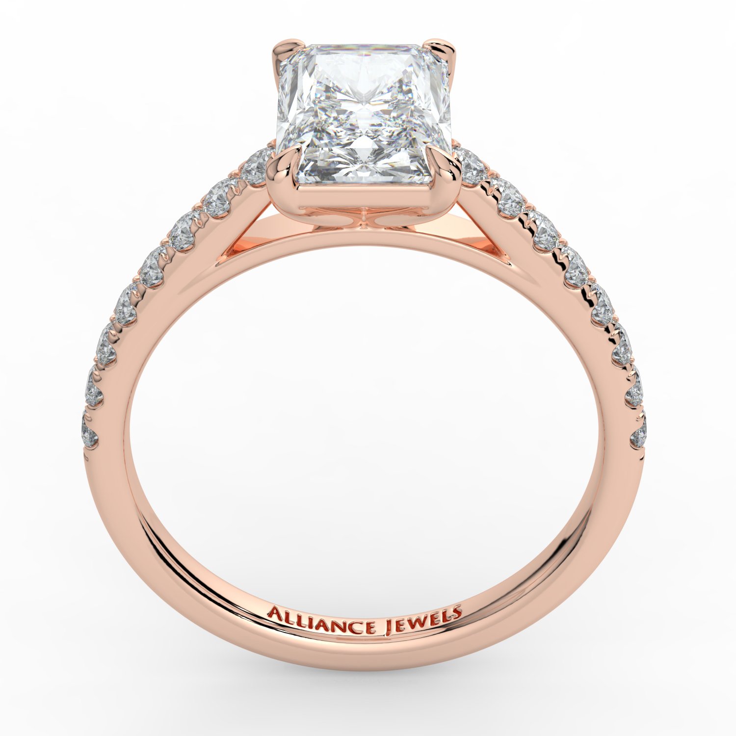 Radiant Cathedral Engagement Ring