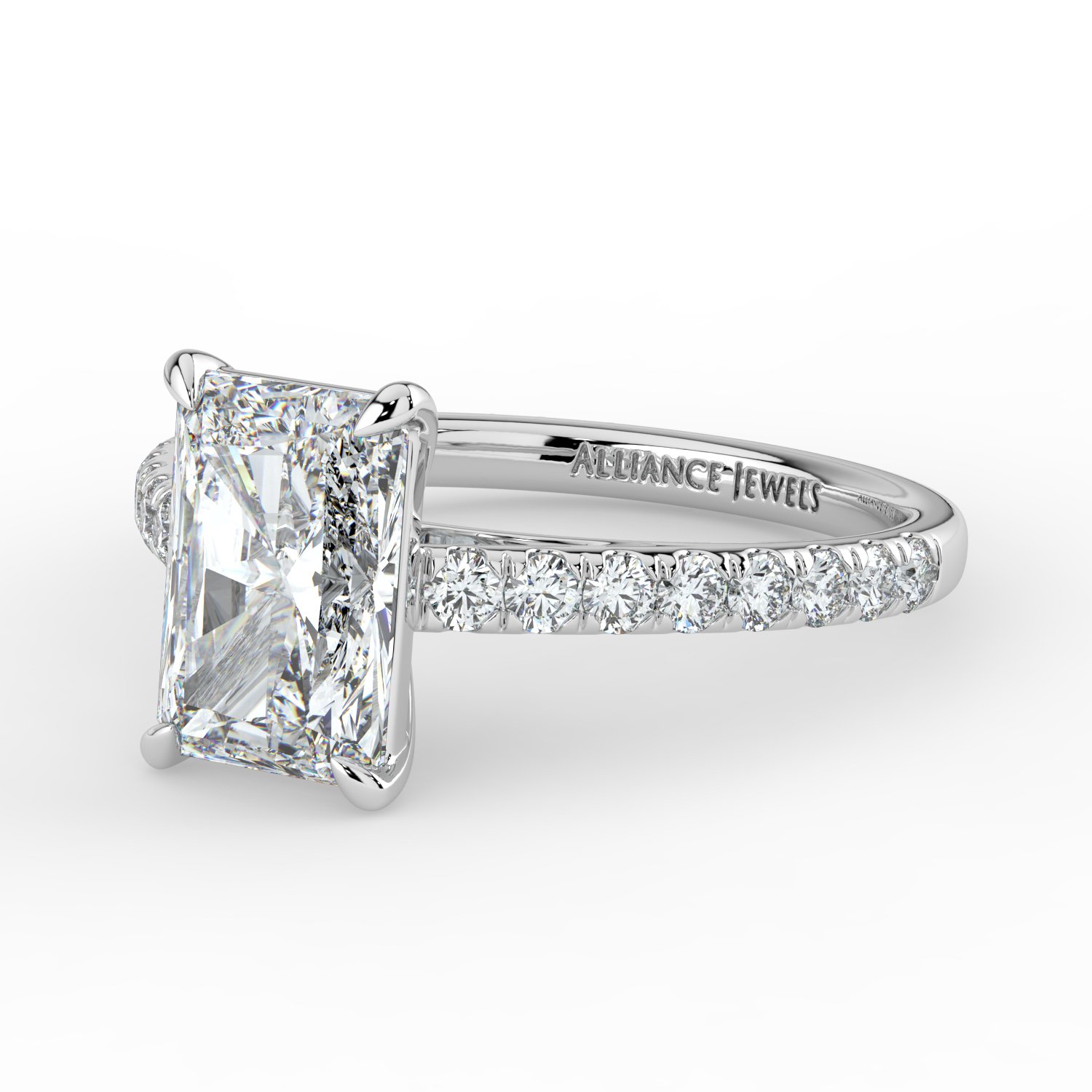 Radiant Cathedral Engagement Ring