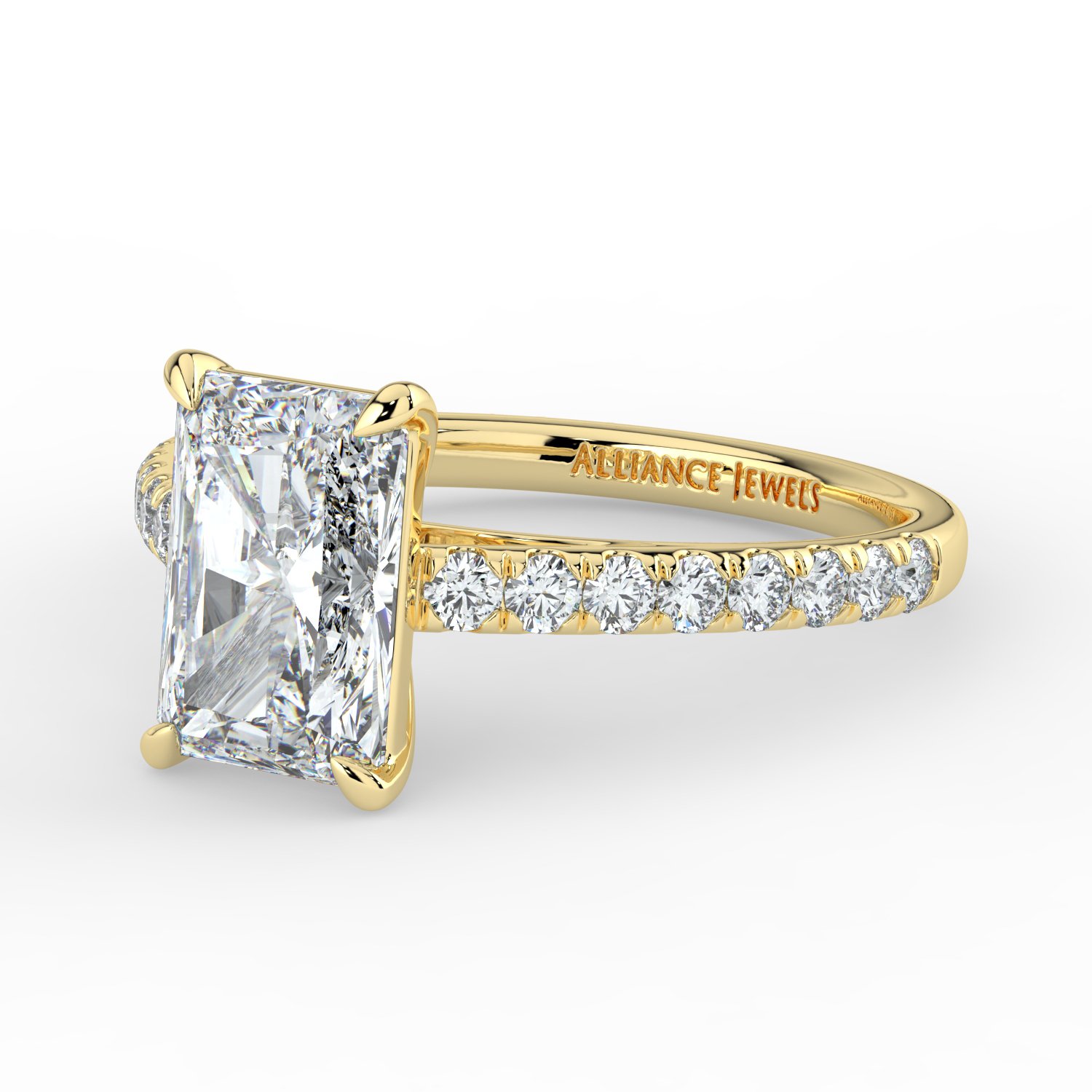 Radiant Cathedral Engagement Ring