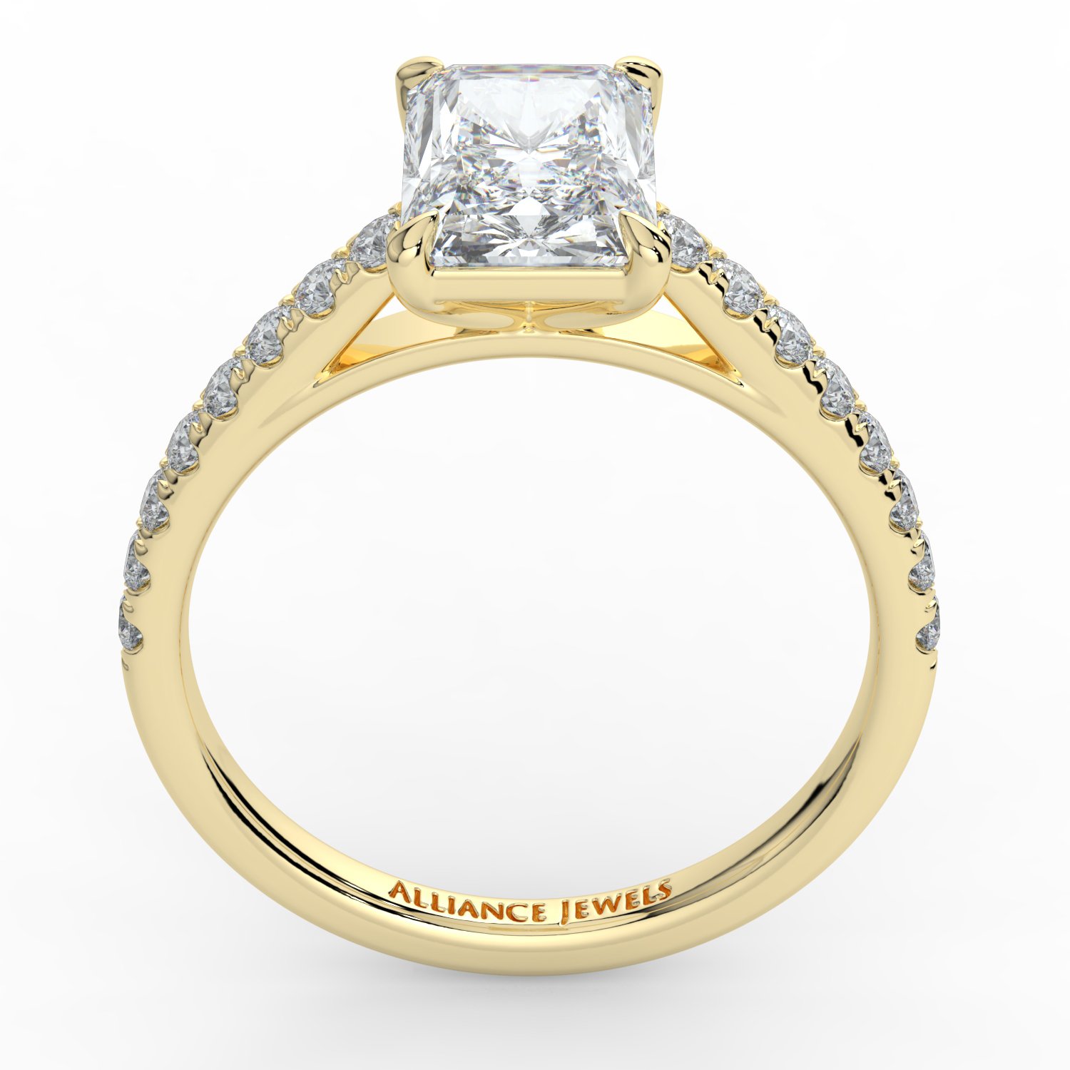 Radiant Cathedral Engagement Ring