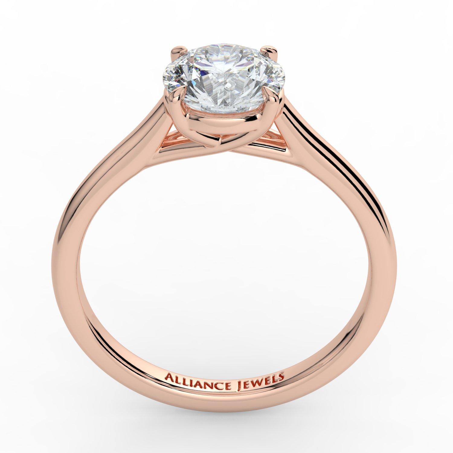 Round Lucida Crossover Engagement Ring