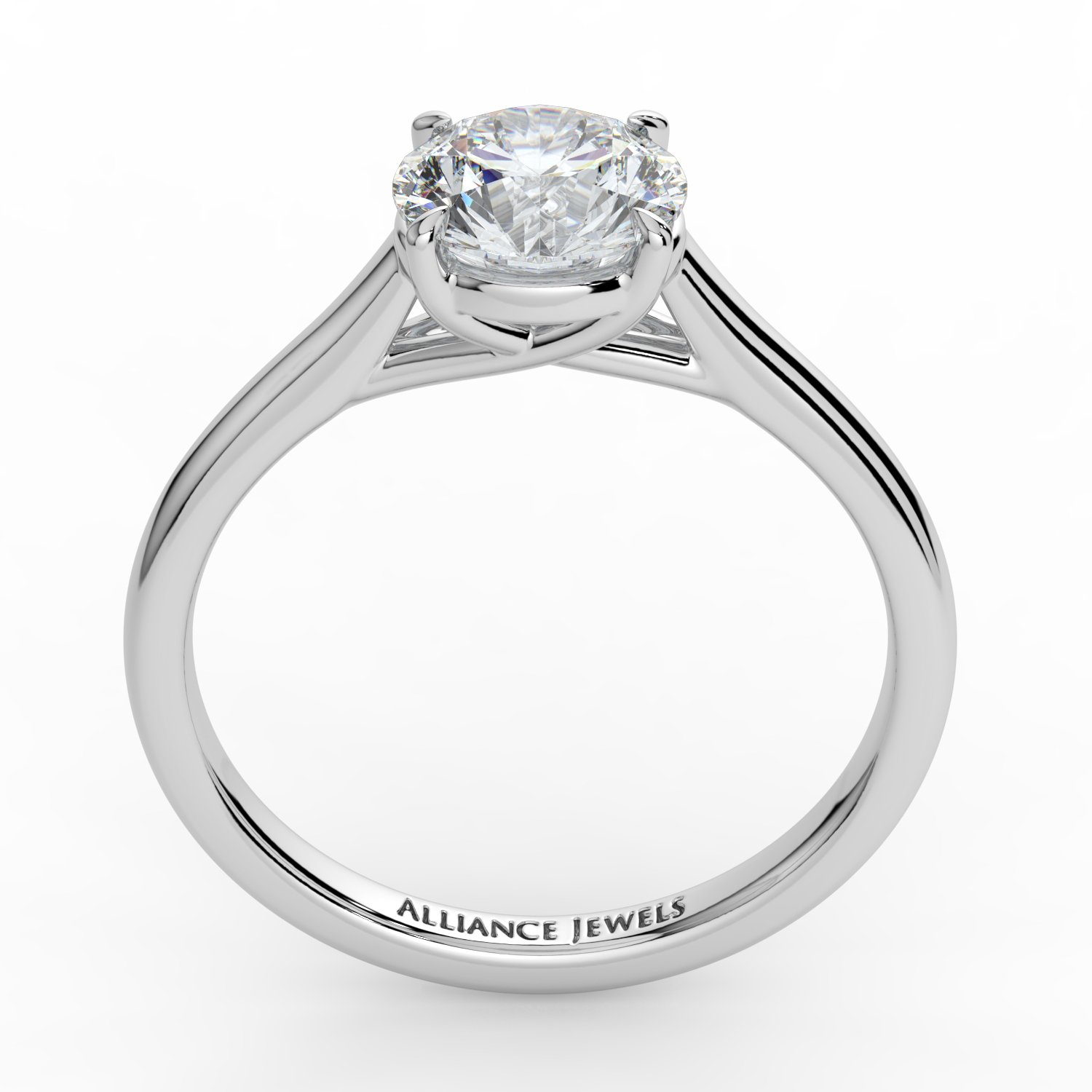 Round Lucida Crossover Engagement Ring