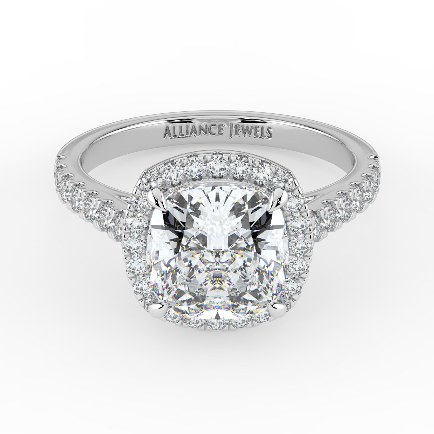 Cushion Classic Halo Engagement Ring