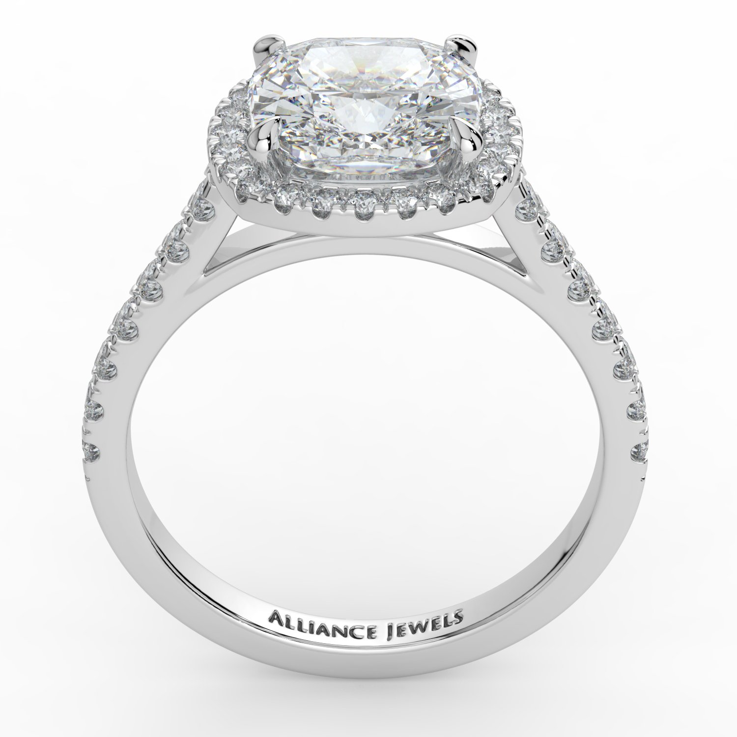 Cushion Classic Halo Engagement Ring